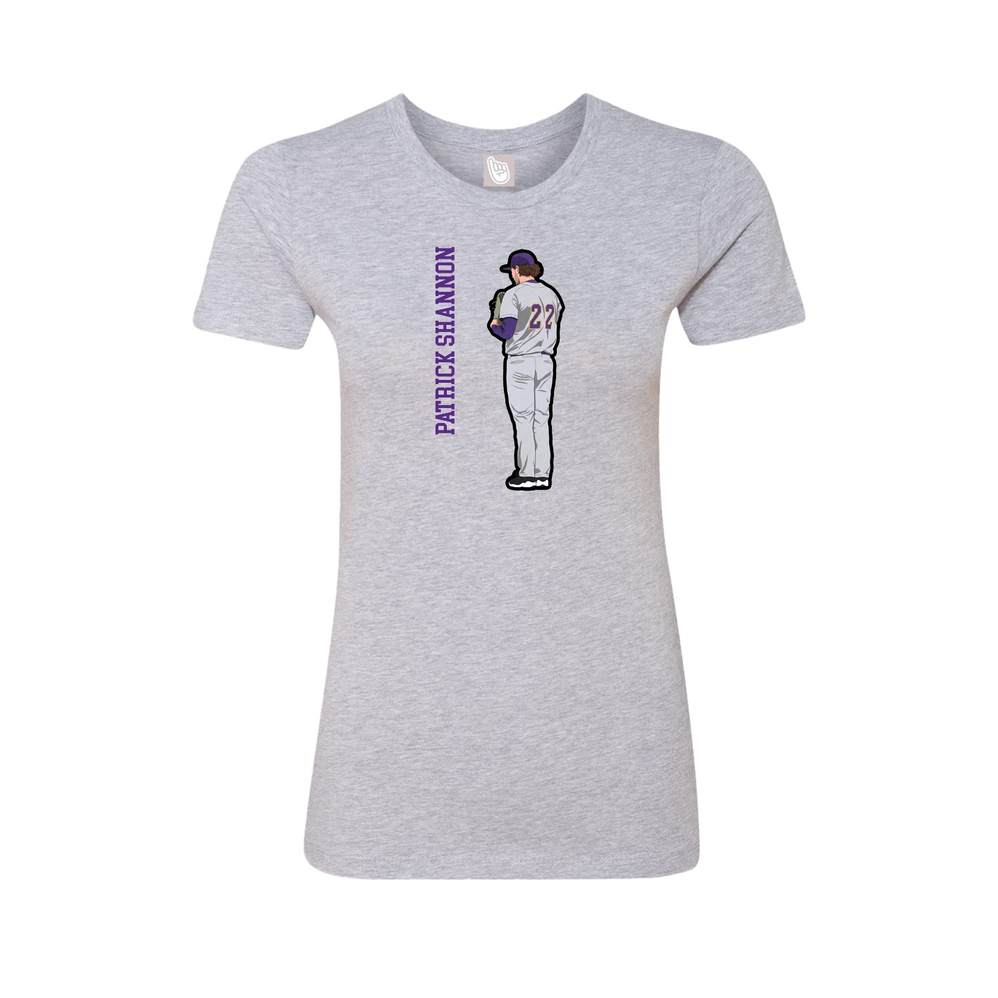 Womens Tee — Name Vertical in Grey