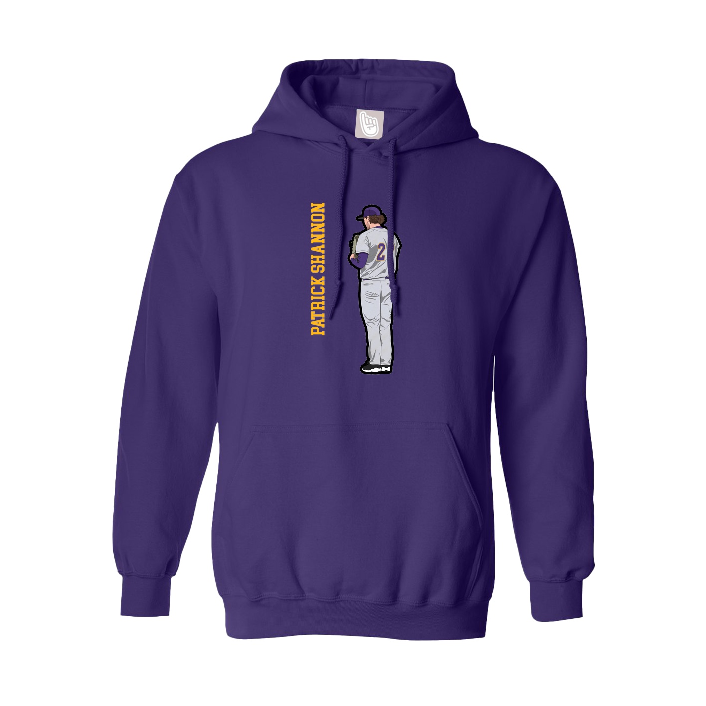 Youth Hoodie — Name Vertical in Purple
