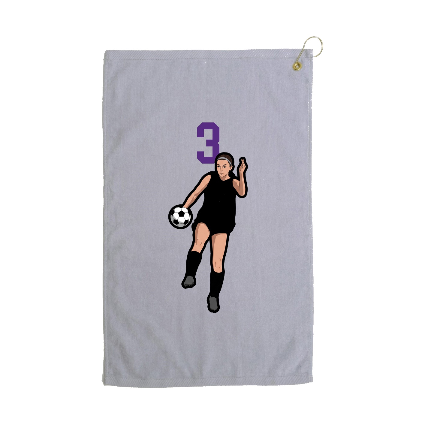Golf Towel — Number Top in Grey