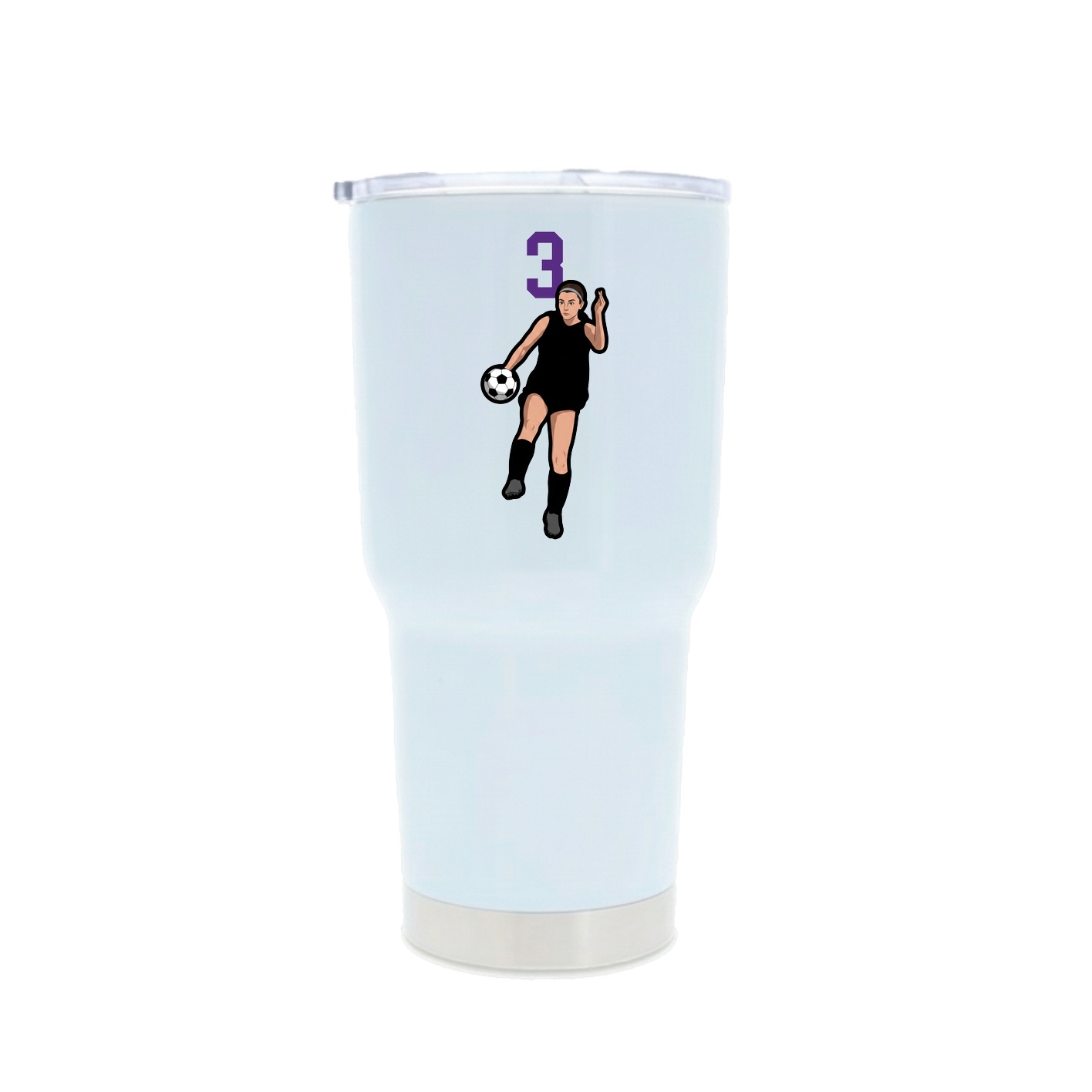 30oz Stainless Steel Tumbler — Number Top in White