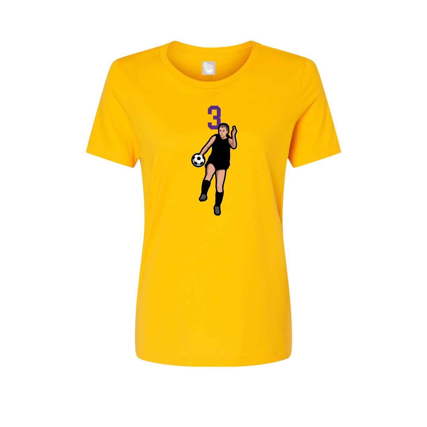 Fitted Women's Tee — Number Top in Gold