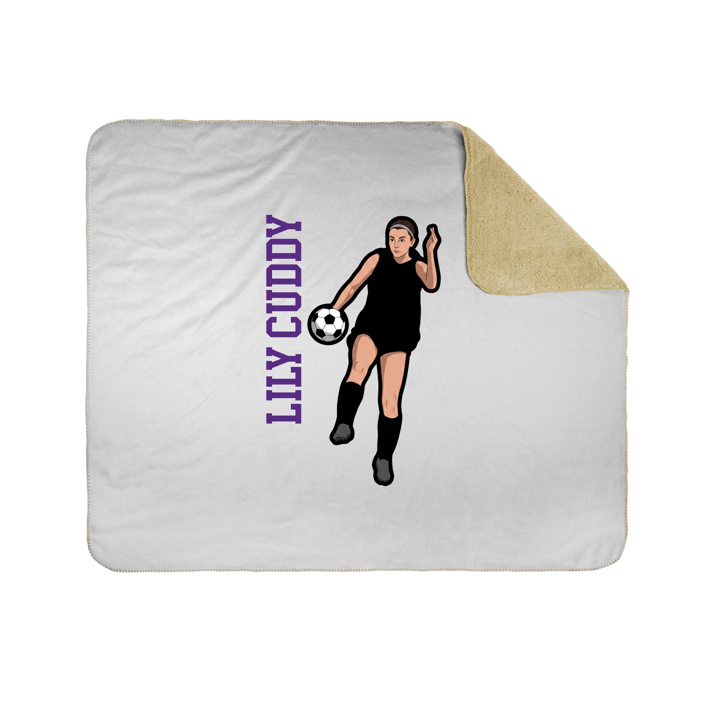 Throw Blanket — Name Vertical in White