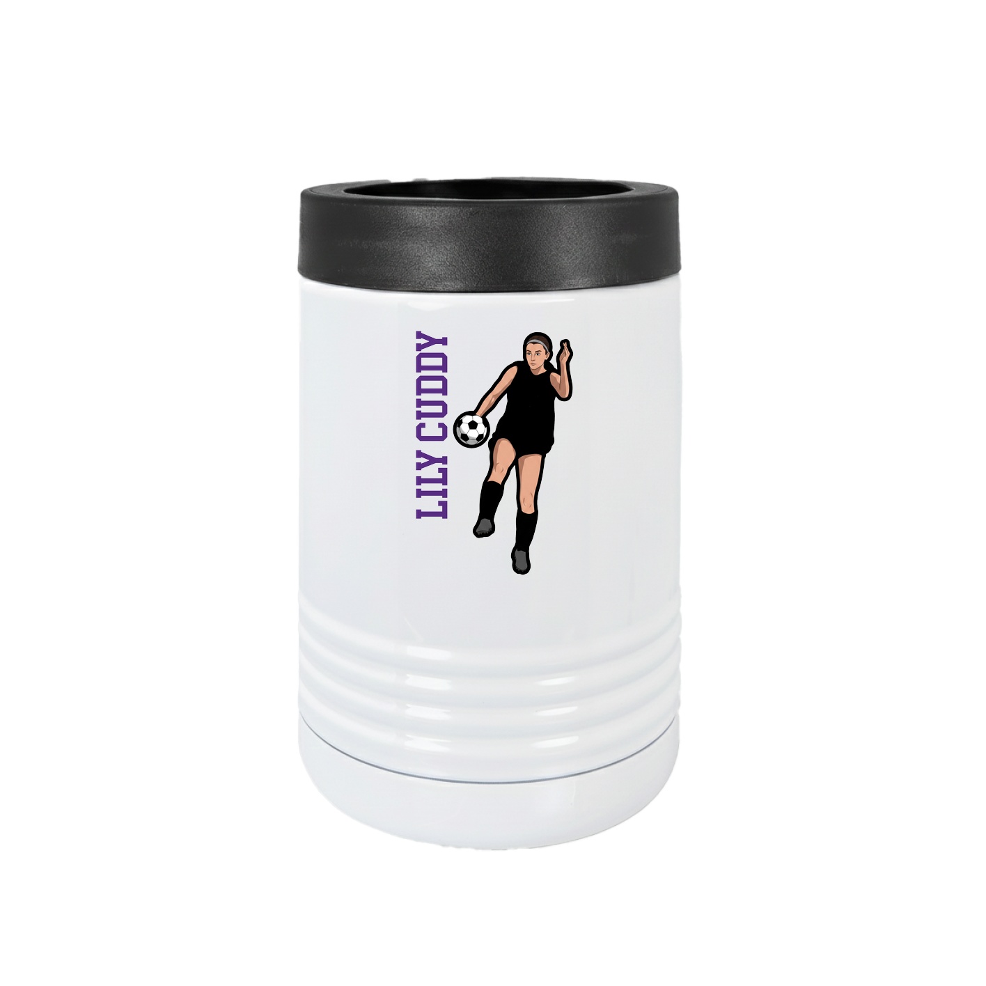 Beverage Holder — Name Vertical in White