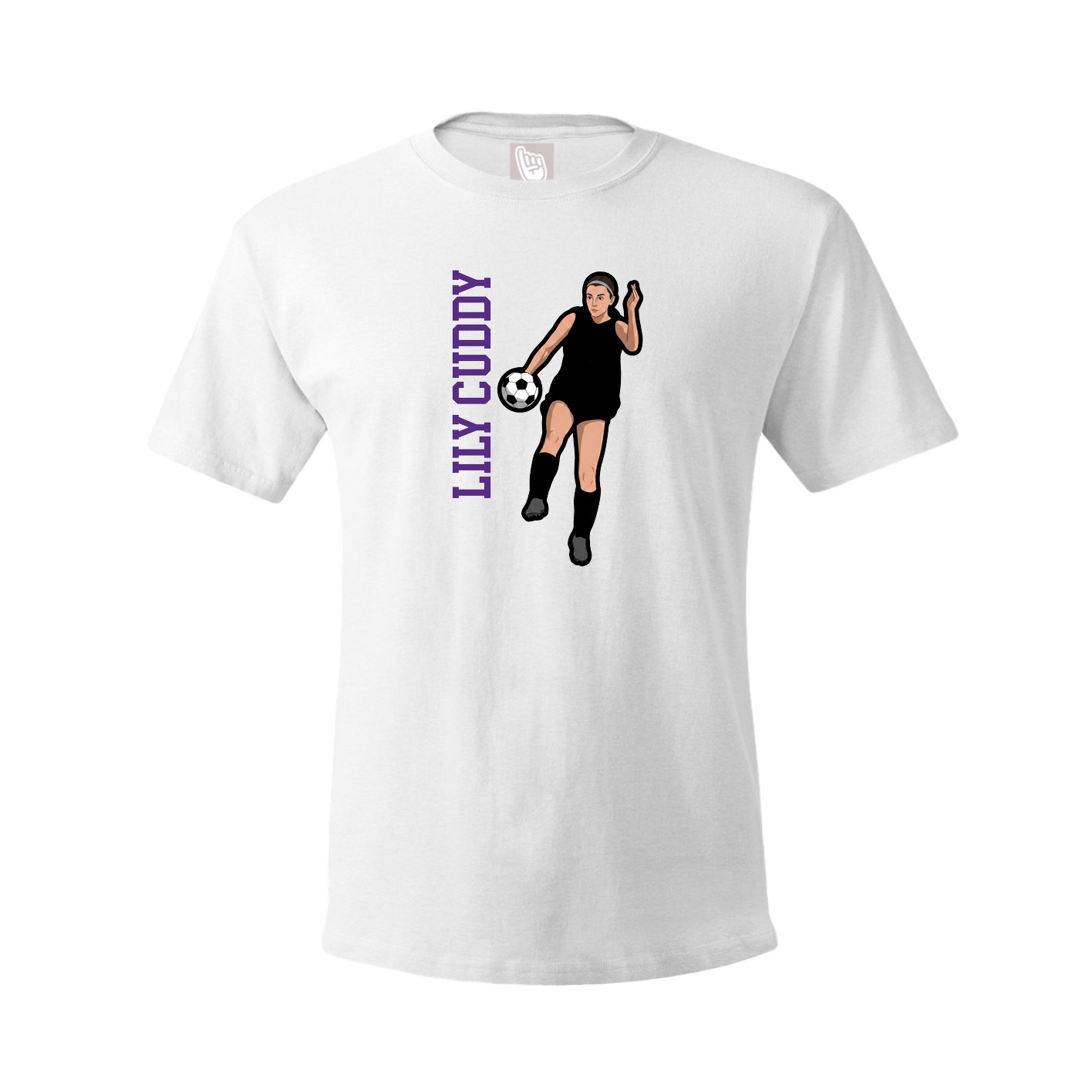 Youth Tee — Name Vertical in White