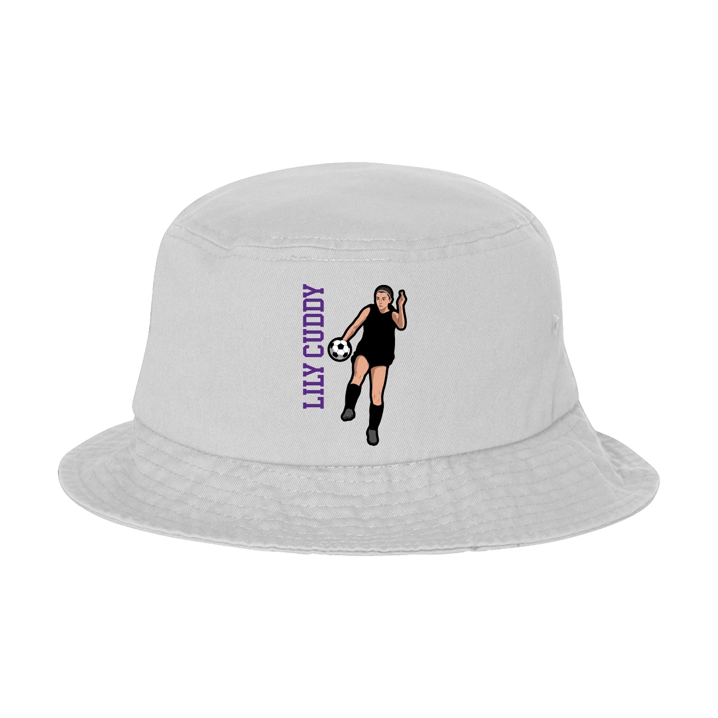 Bucket Cap — Name Vertical in White
