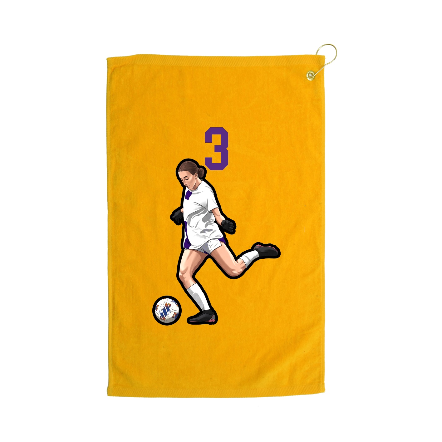 Golf Towel — Number Top in Gold