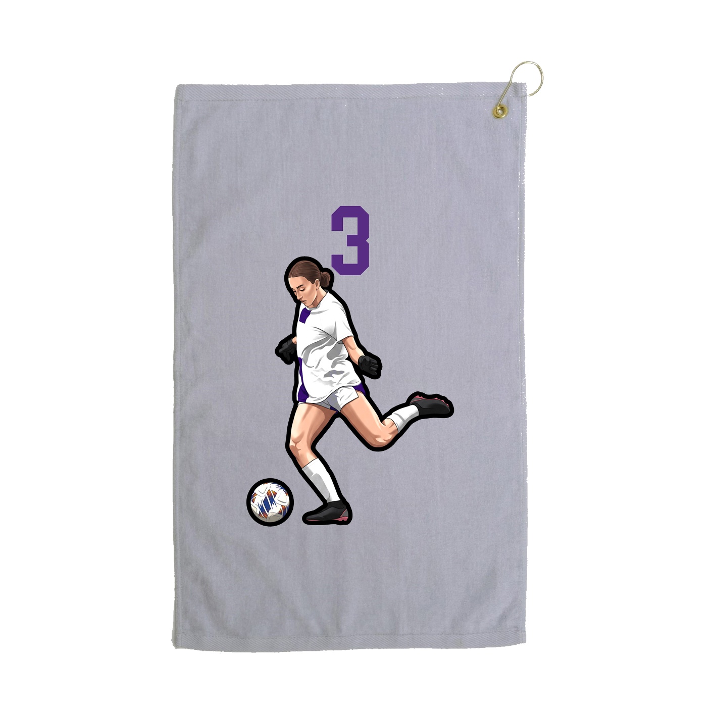 Golf Towel — Number Top in Grey