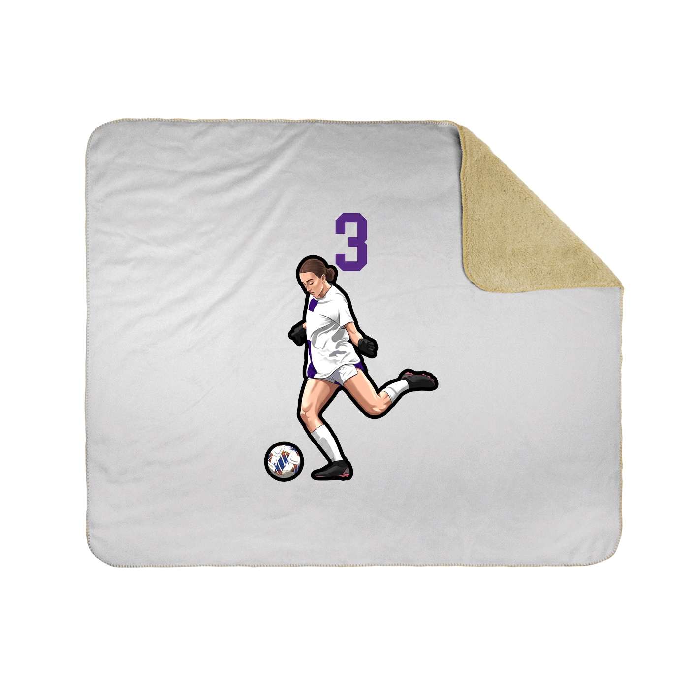 Throw Blanket — Number Top in White