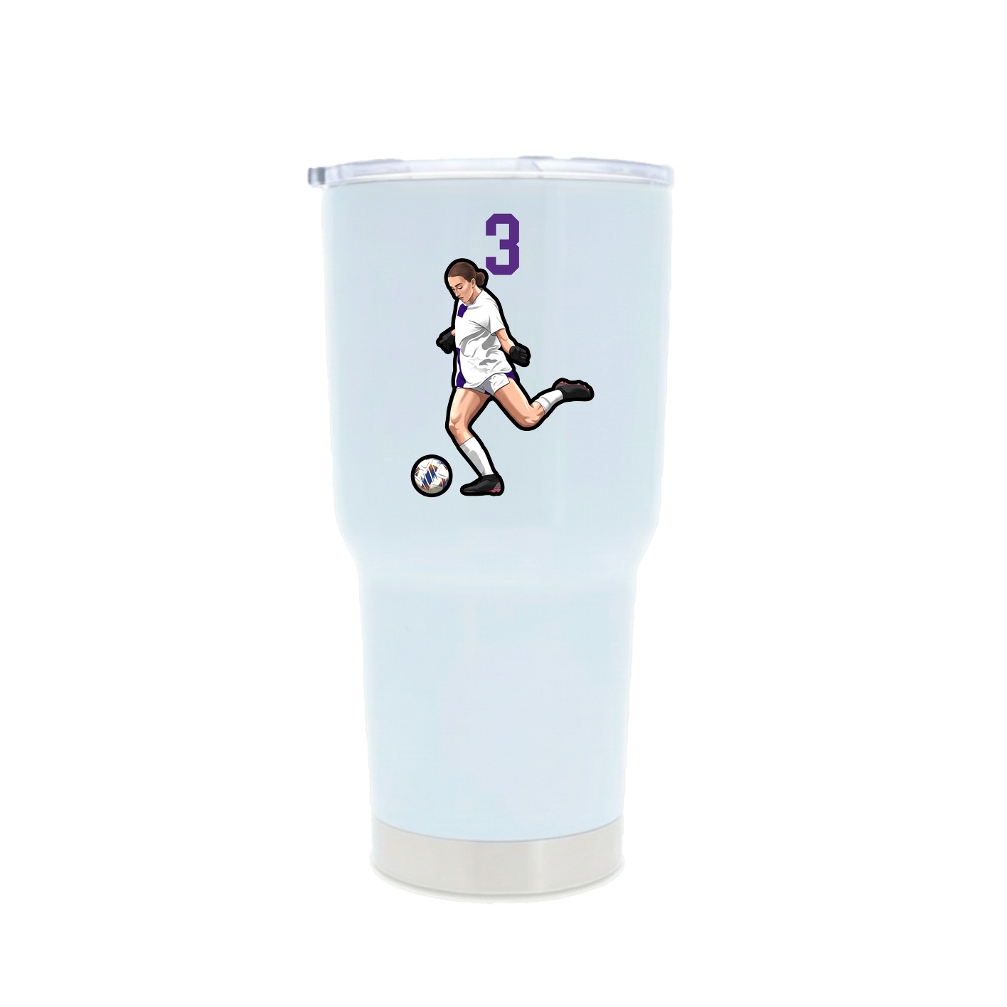 30oz Stainless Steel Tumbler — Number Top in White