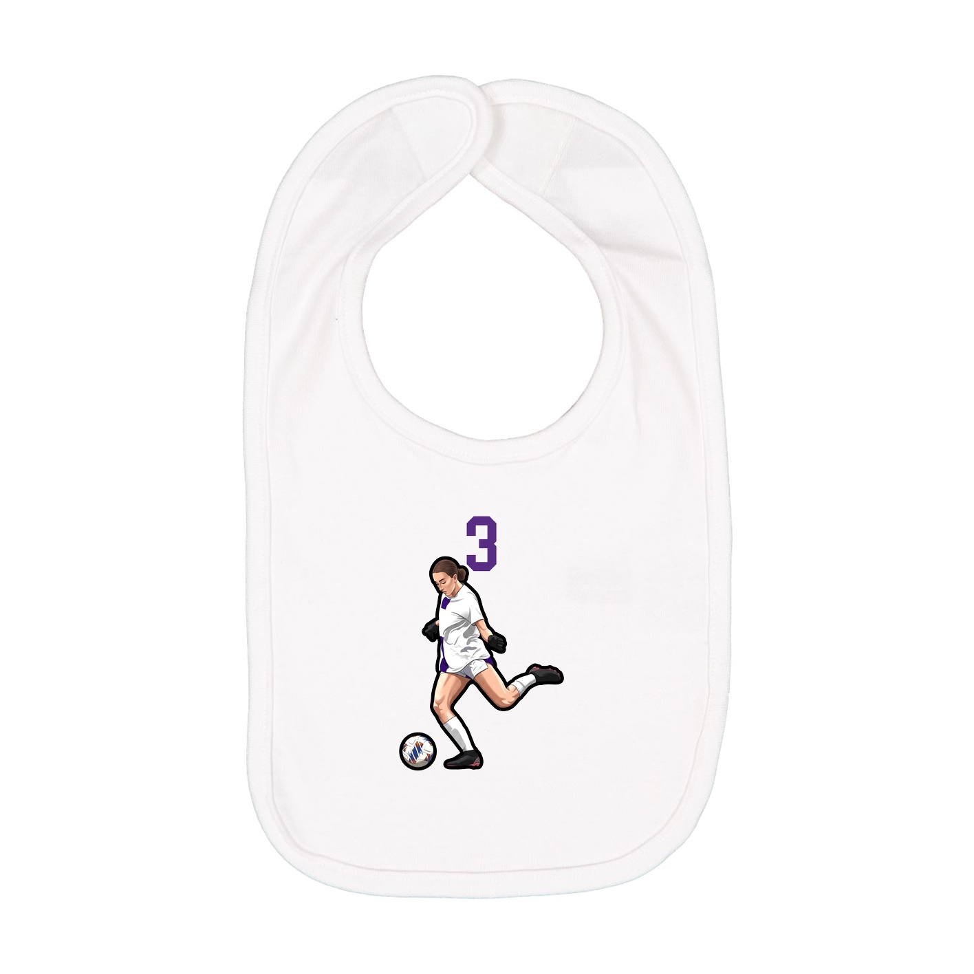 Infant Bib — Number Top in White