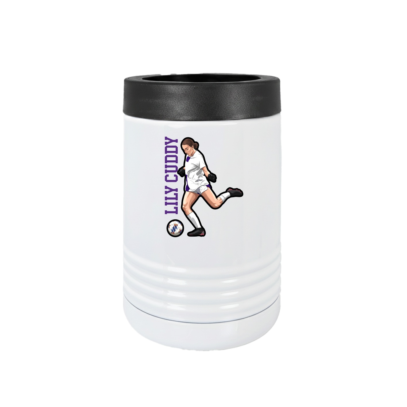 Beverage Holder — Name Vertical in White