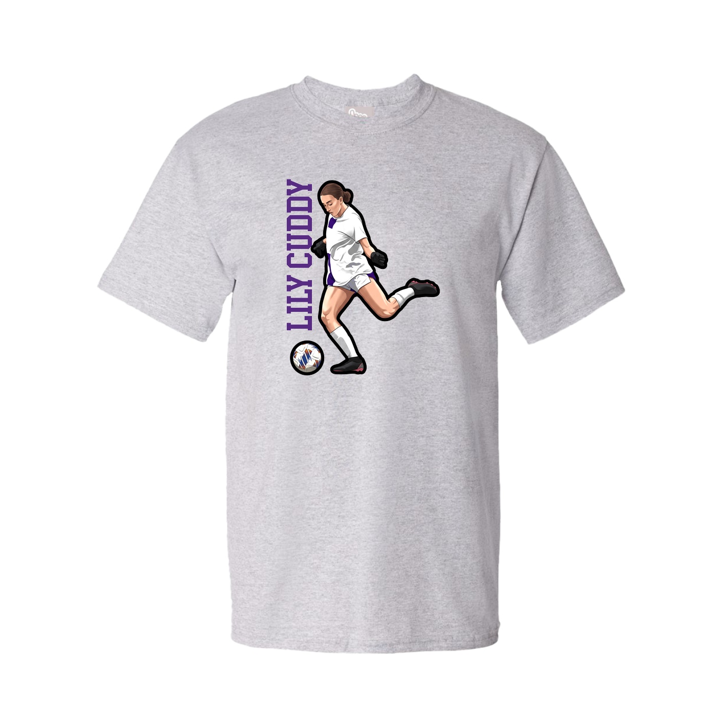 Tee — Name Vertical in Grey
