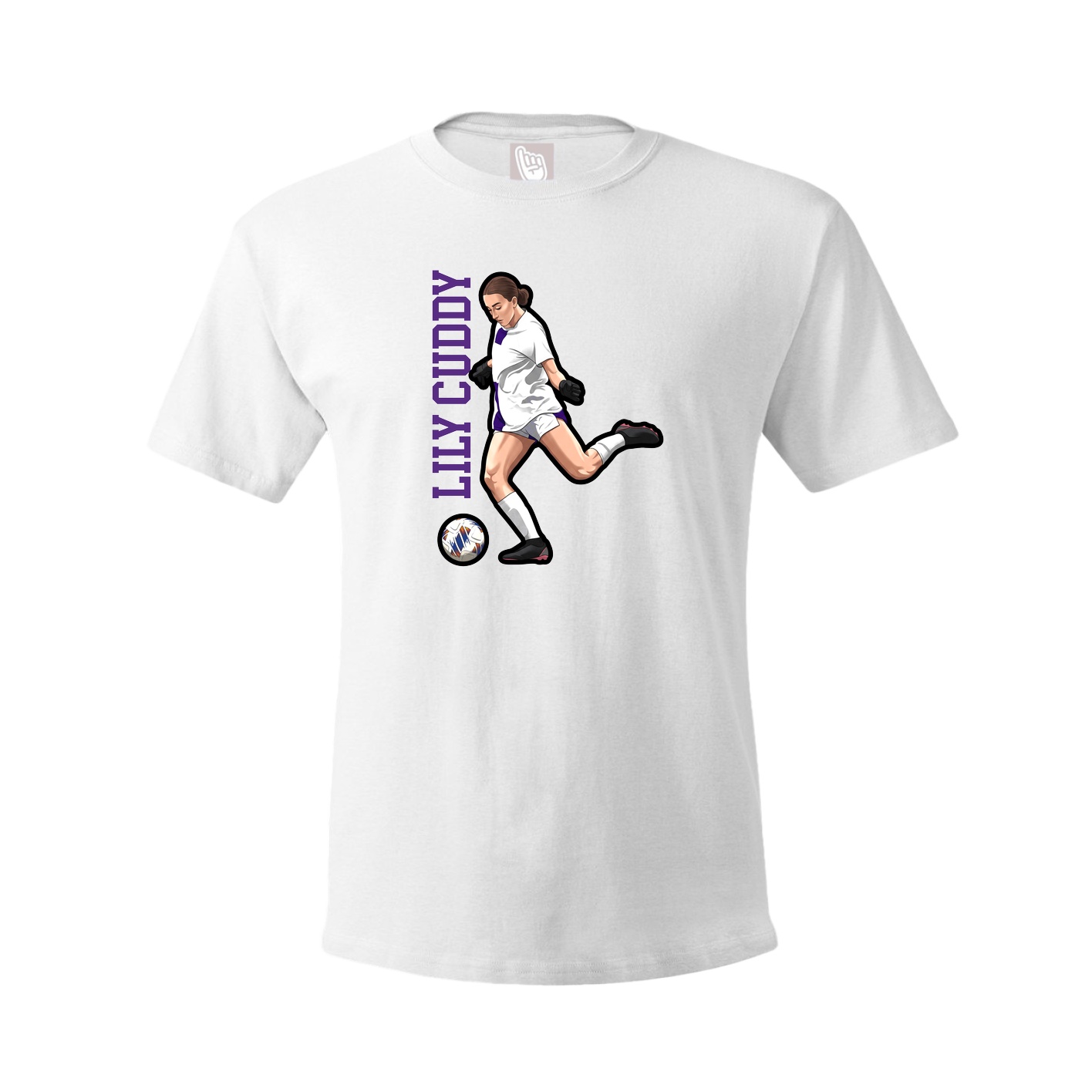 Tee — Name Vertical in White