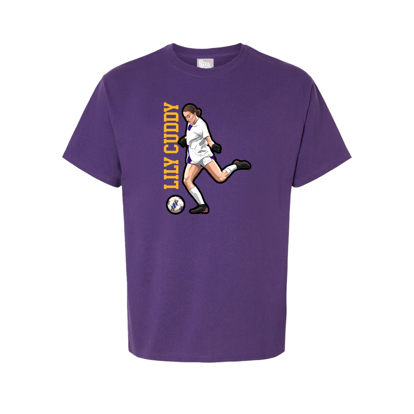 Youth Tee — Name Vertical in Purple