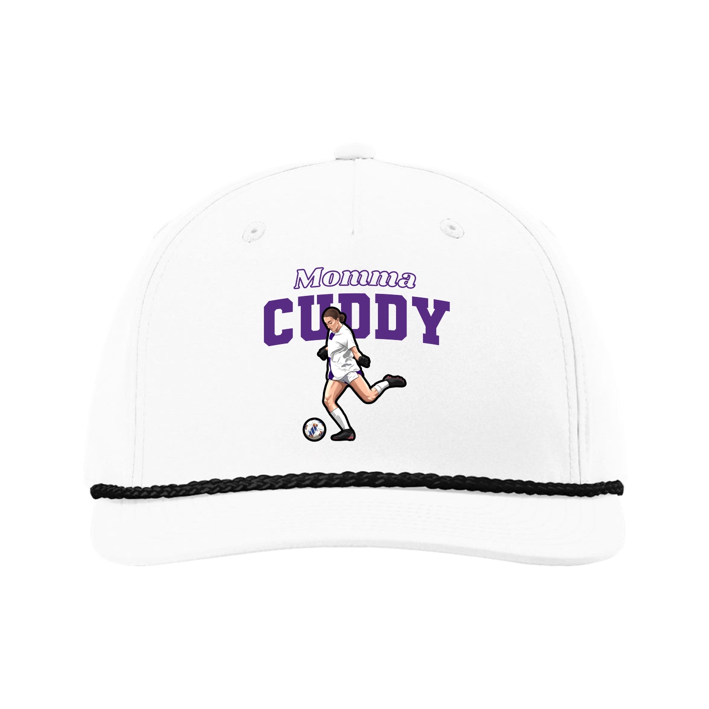 Five-Panel Classic Rope Cap — Mothers Day Block in White