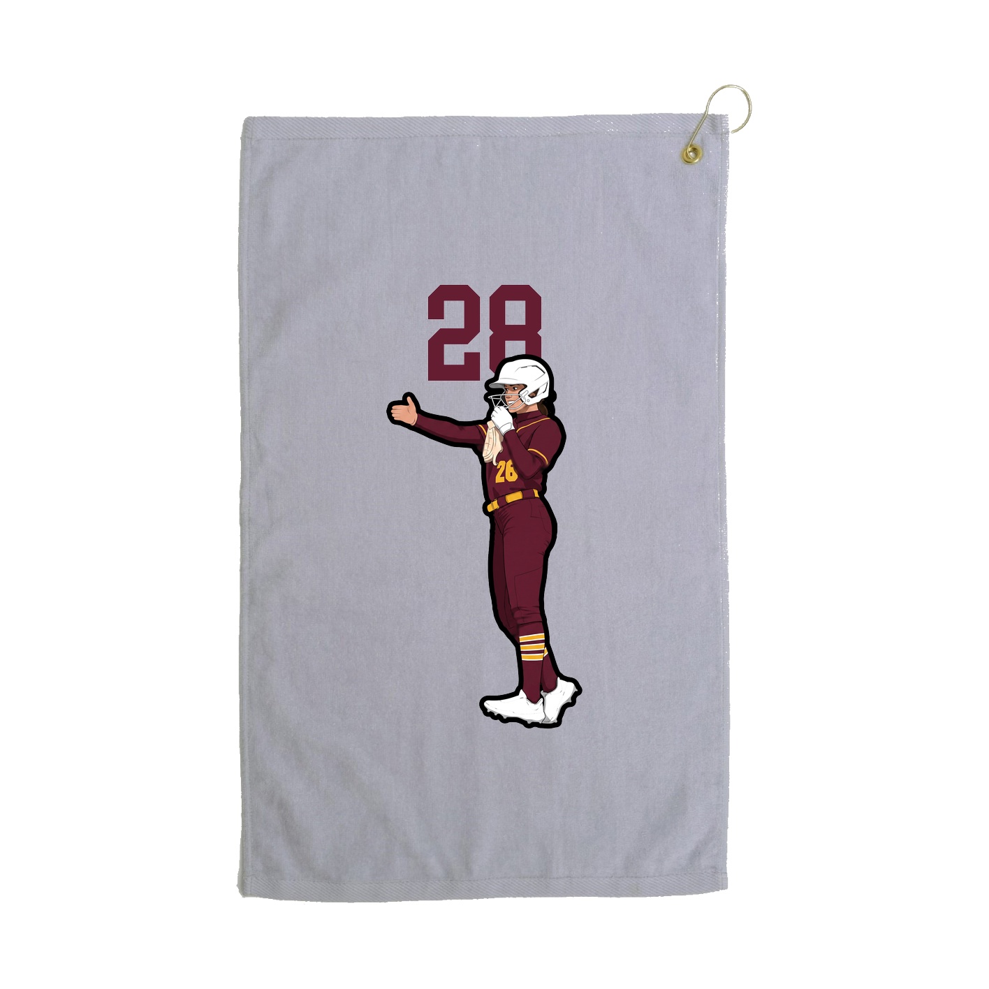 Golf Towel — Number Top in Grey