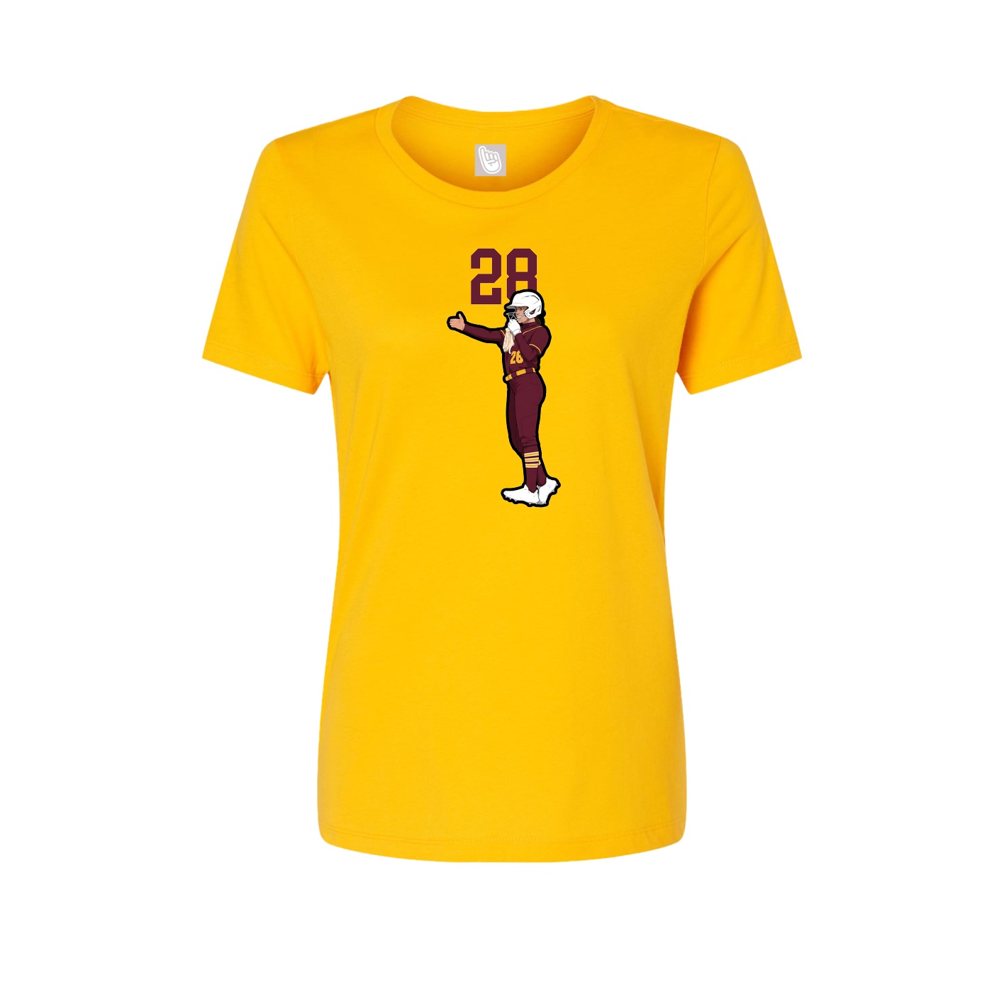 Fitted Women's Tee — Number Top in Gold