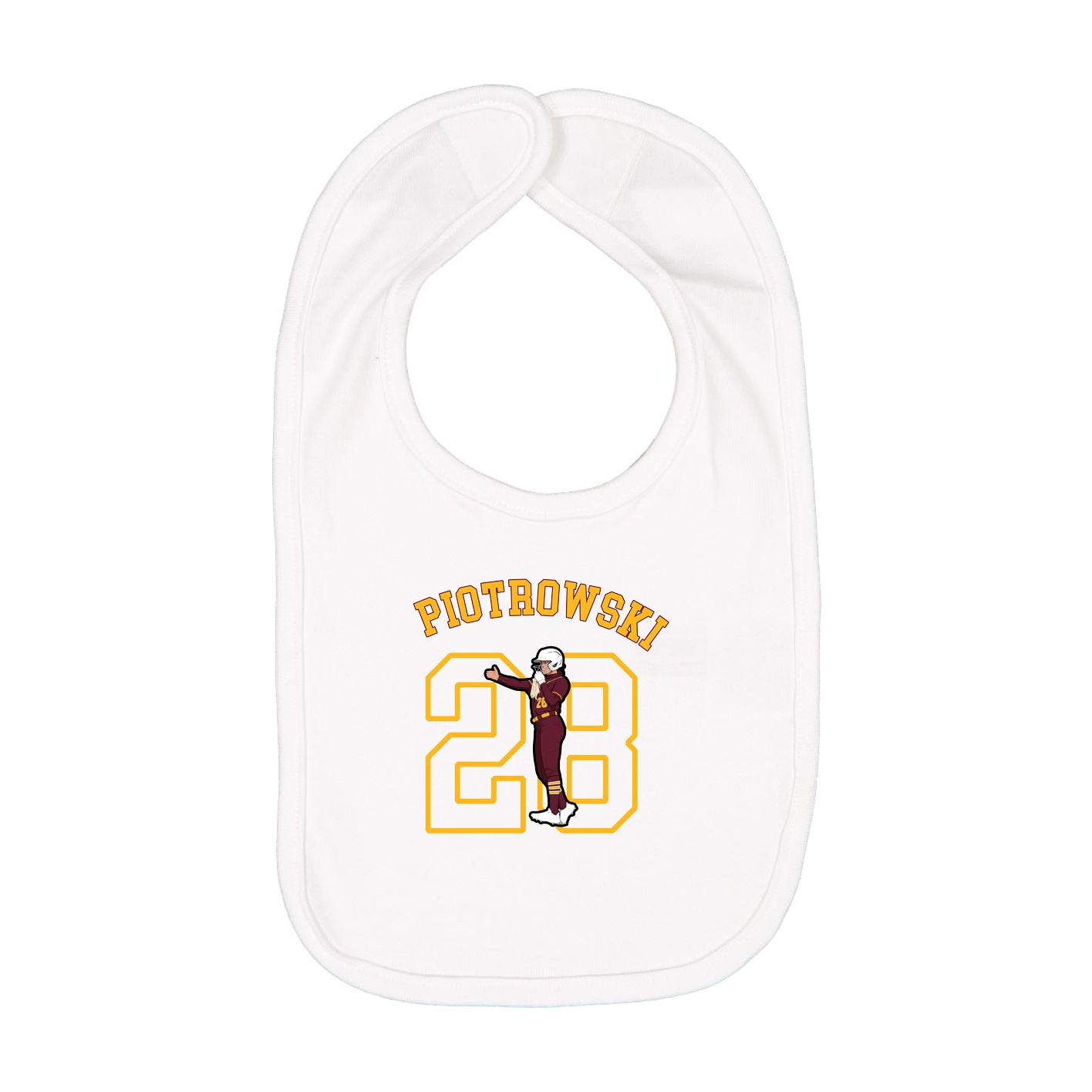 Infant Bib — Shirsey Arch in White