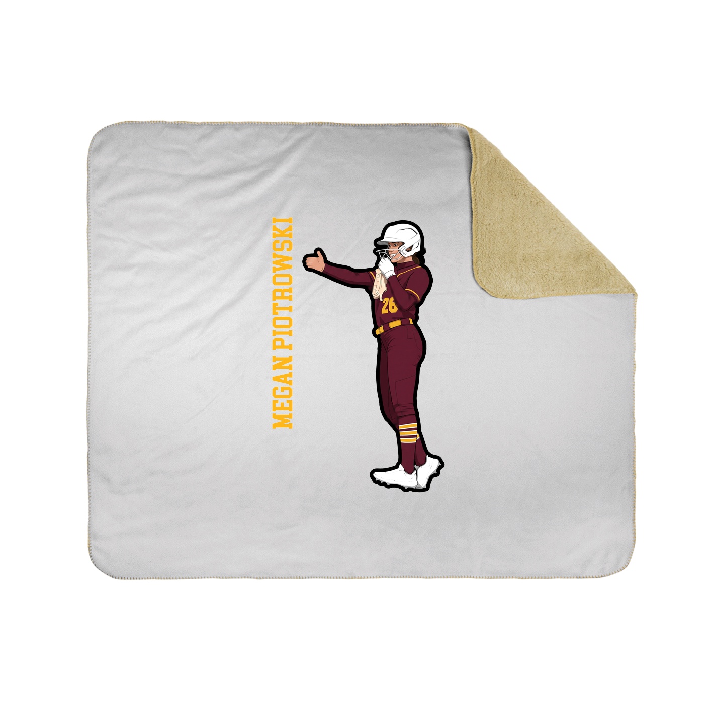 Throw Blanket — Name Vertical in White