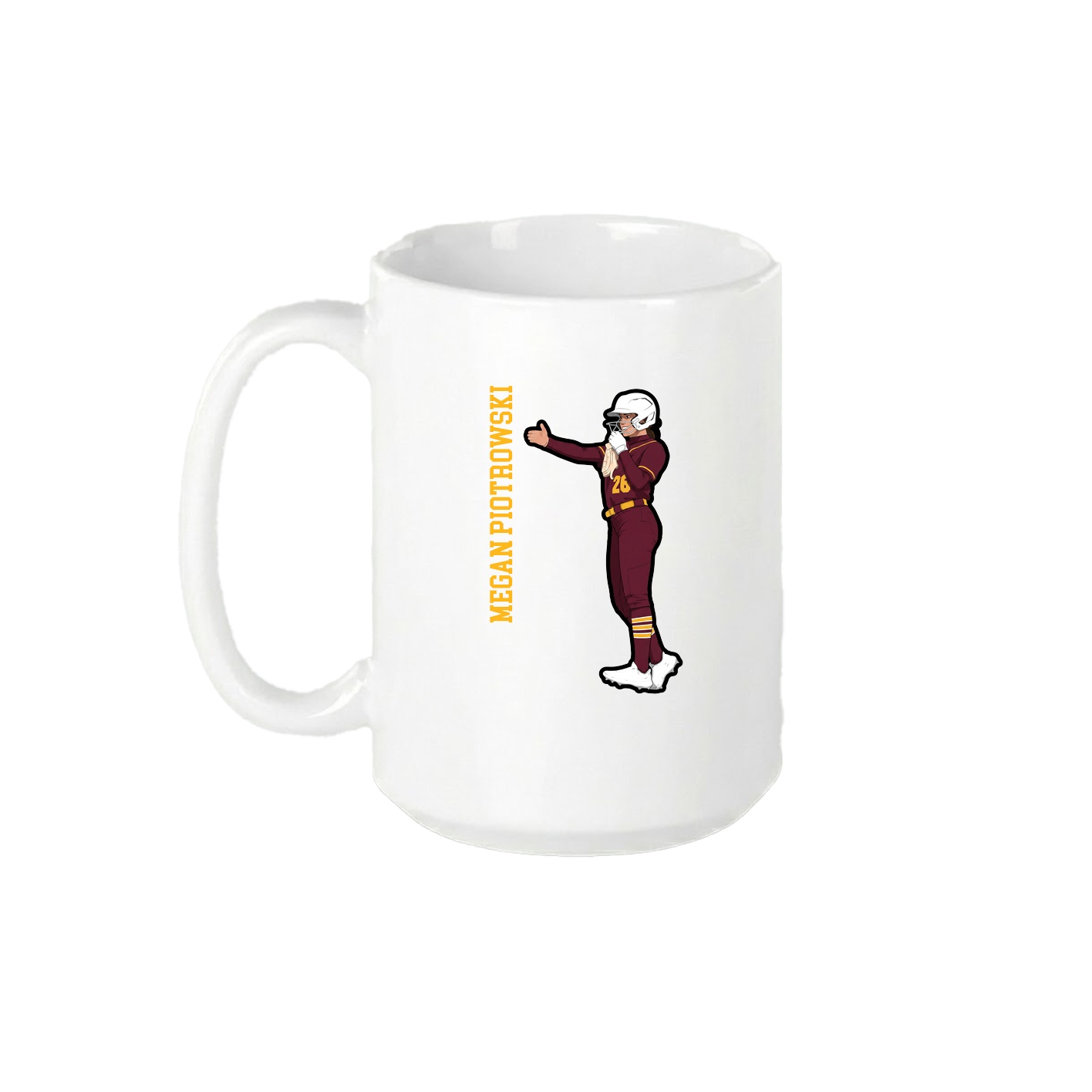 15oz Coffee Mug — Name Vertical in White