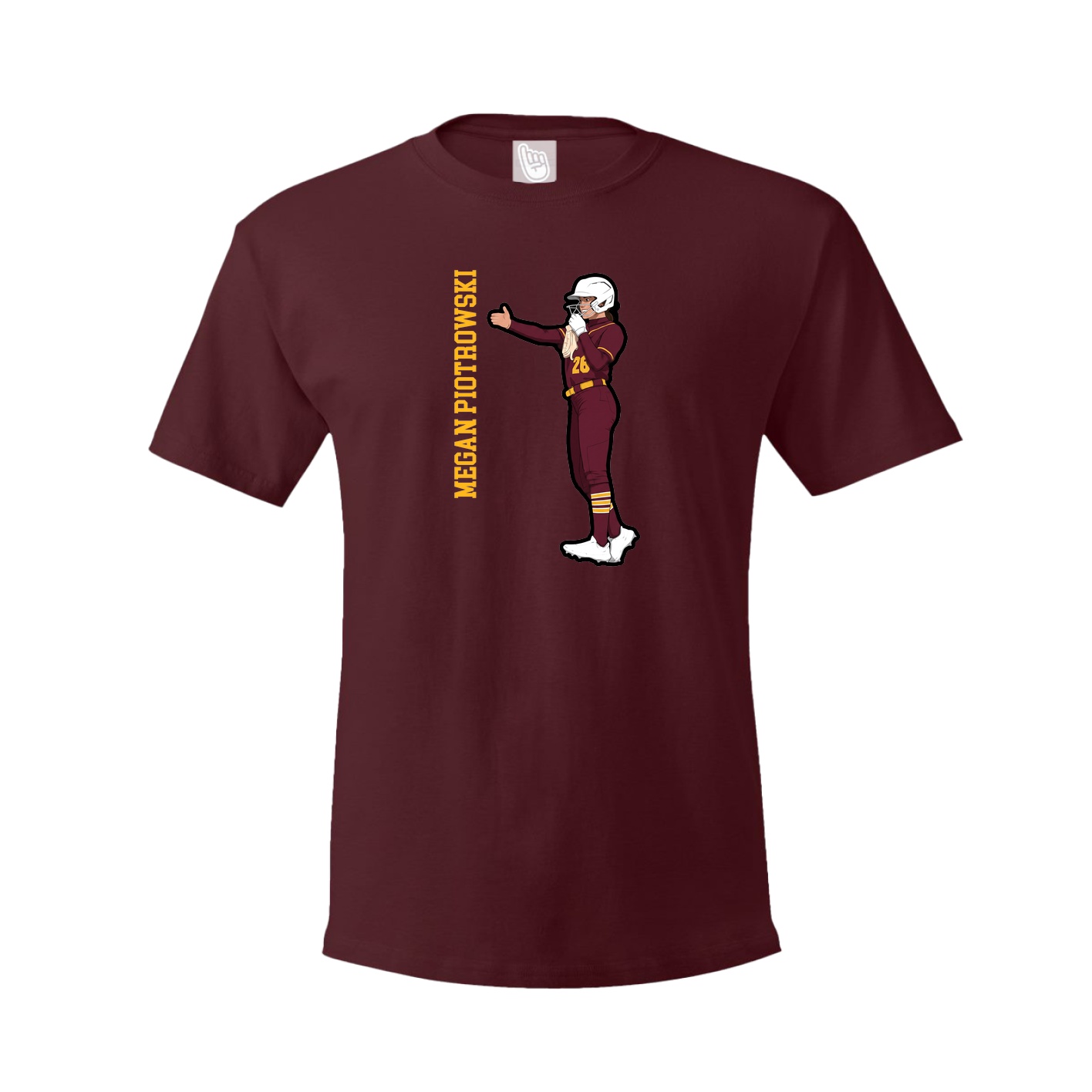 Youth Tee — Name Vertical in Maroon