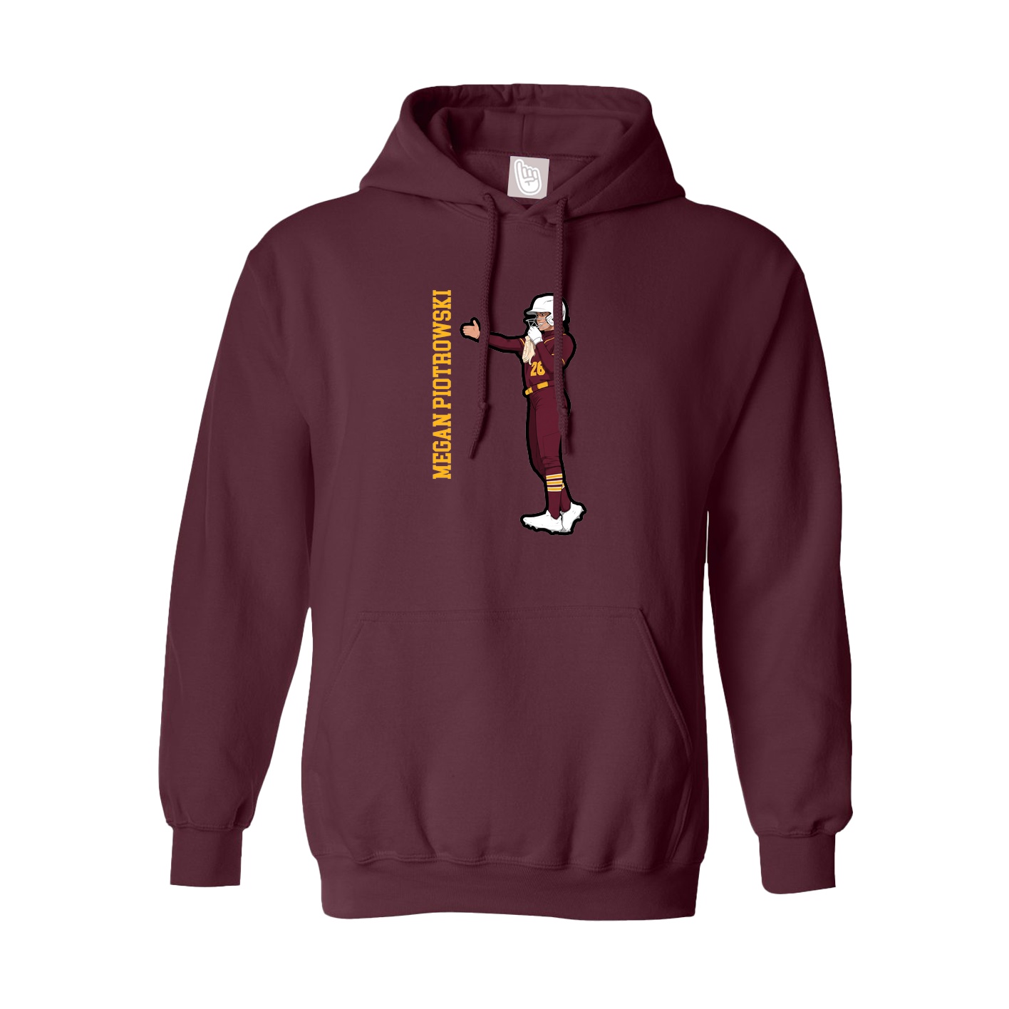 Youth Hoodie — Name Vertical in Maroon