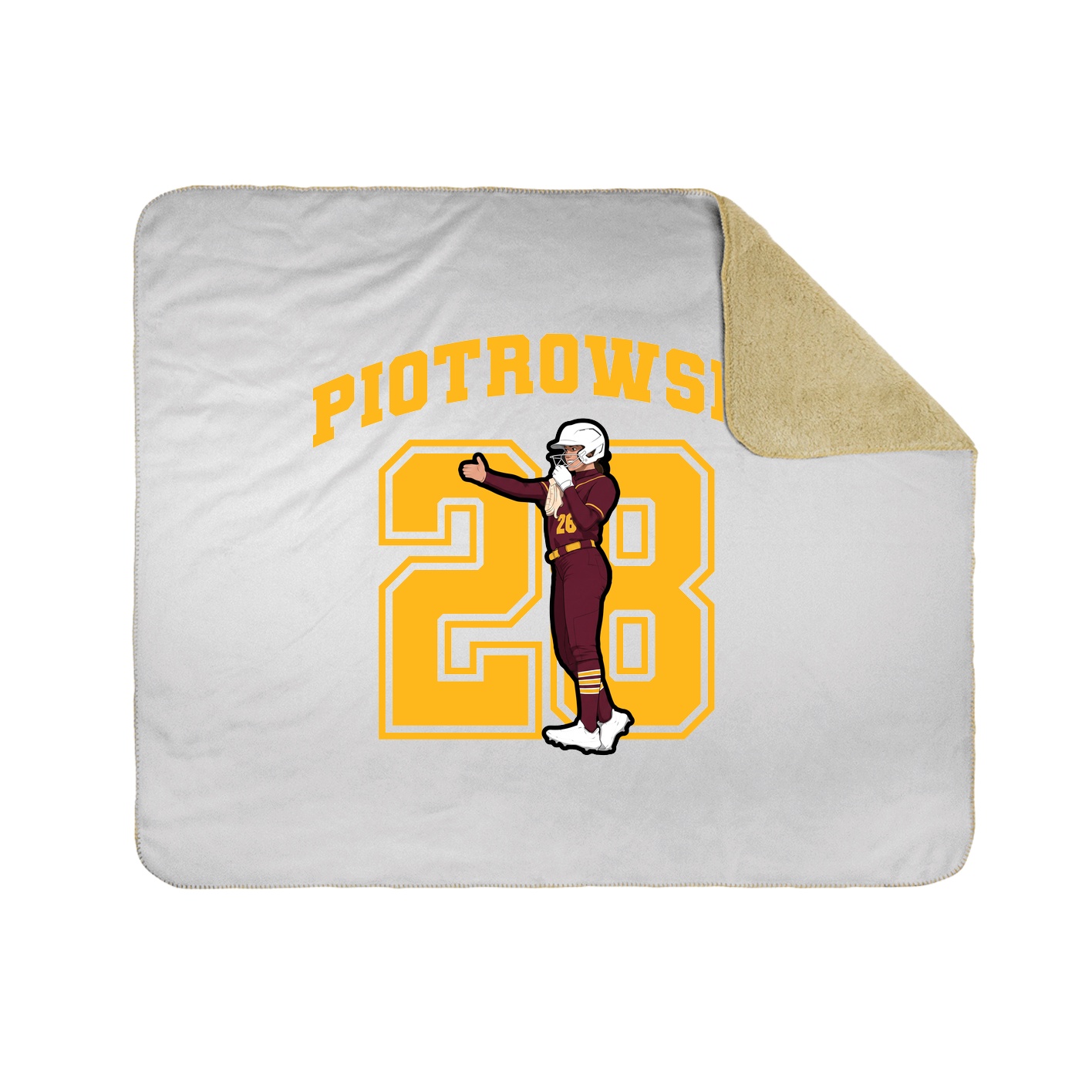 Throw Blanket — Number in White