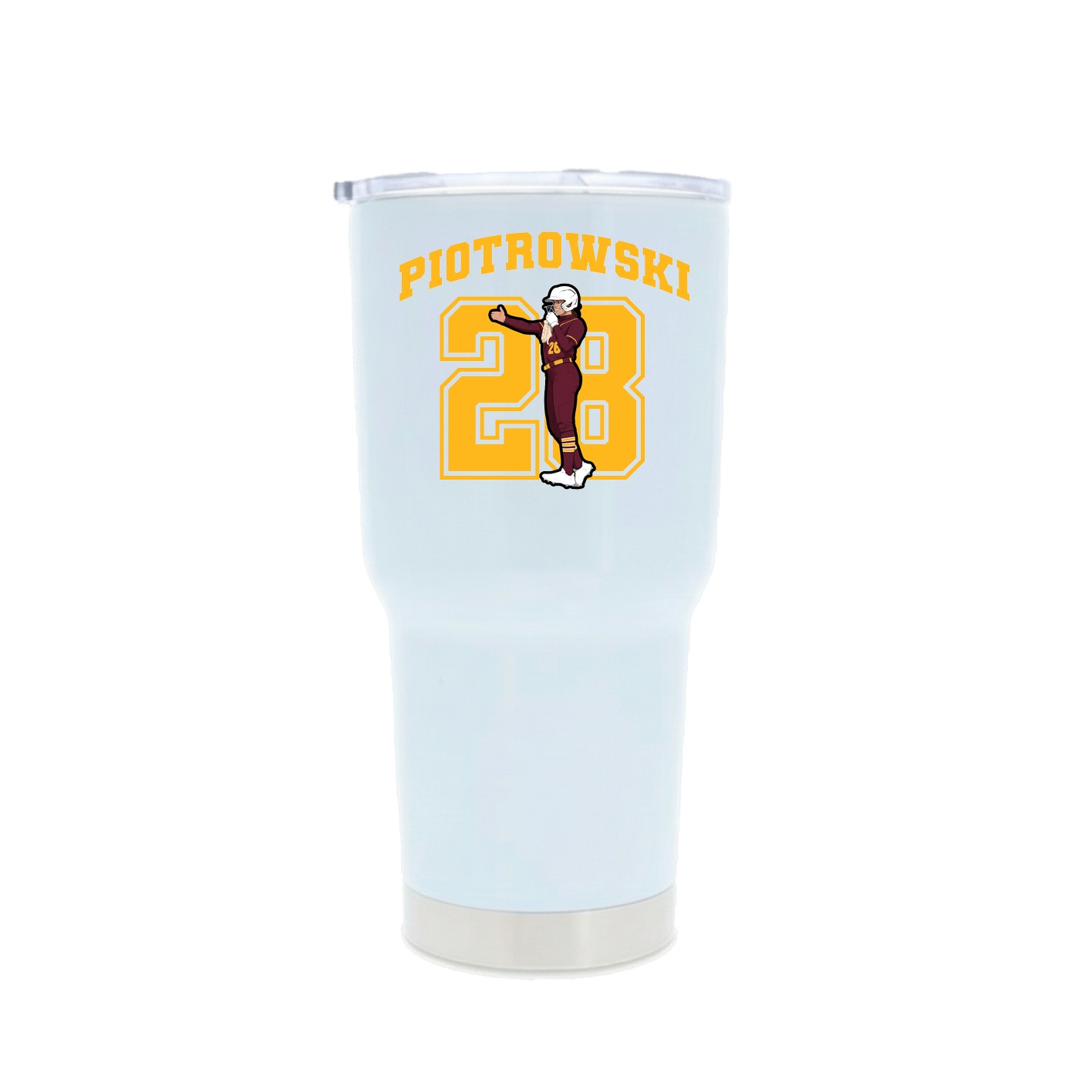 30oz Stainless Steel Tumbler — Number in White