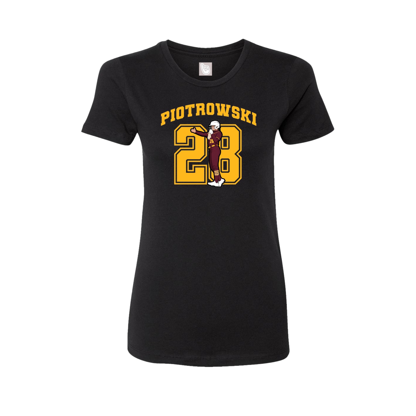 Fitted Women's Tee — Number in Black