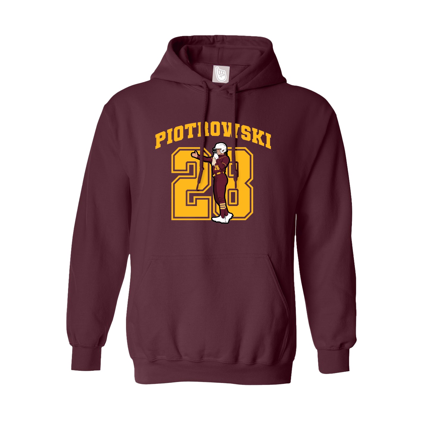 Hoodie — Number in Maroon
