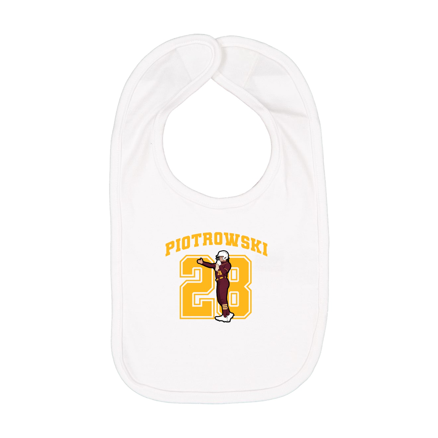 Infant Bib — Number in White