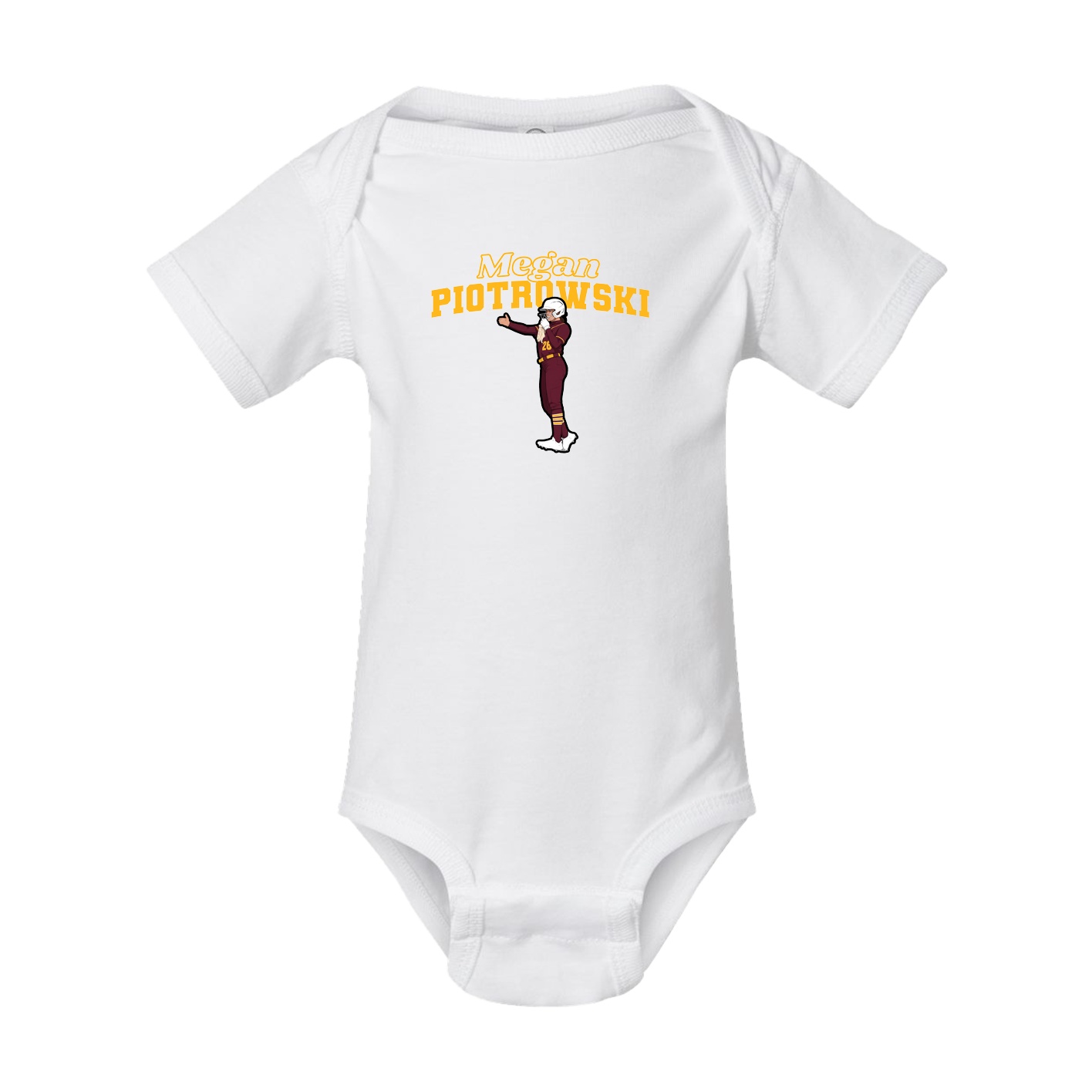 Baby Onesie — Name Arch in White