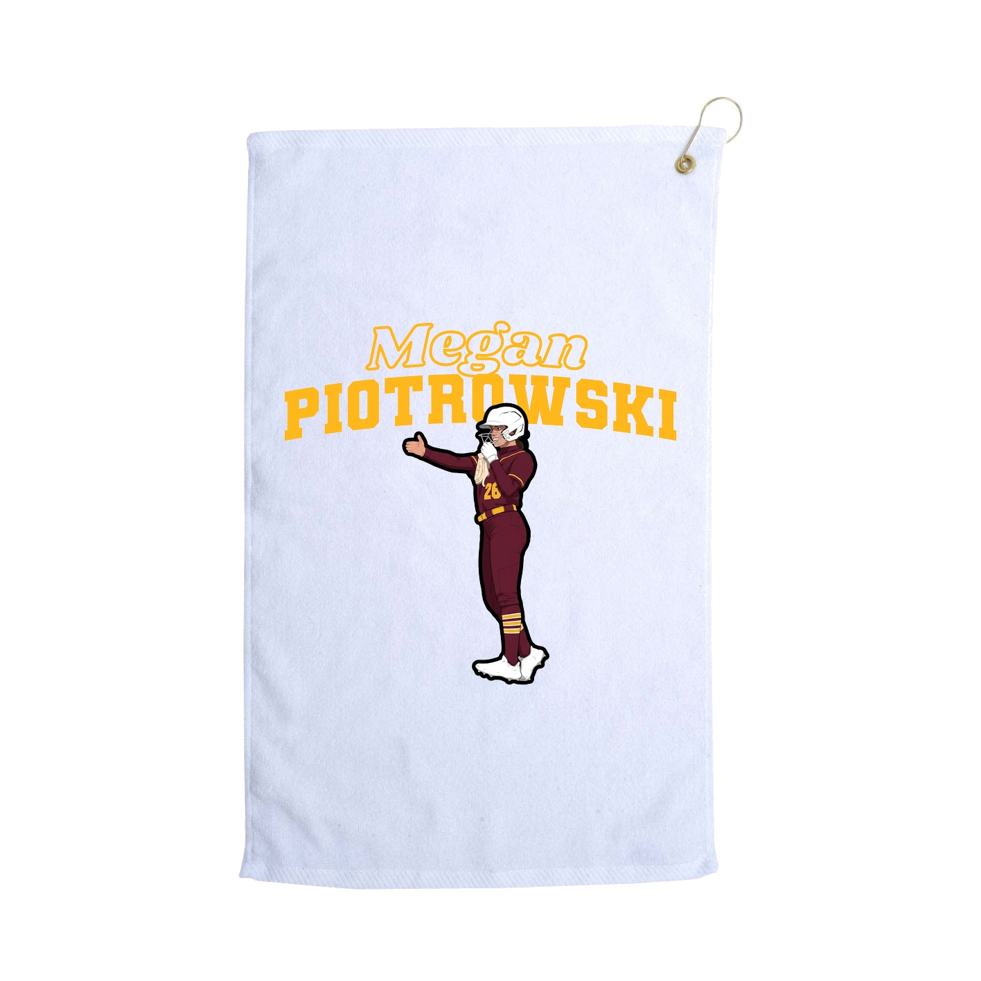 Golf Towel — Name Arch in White