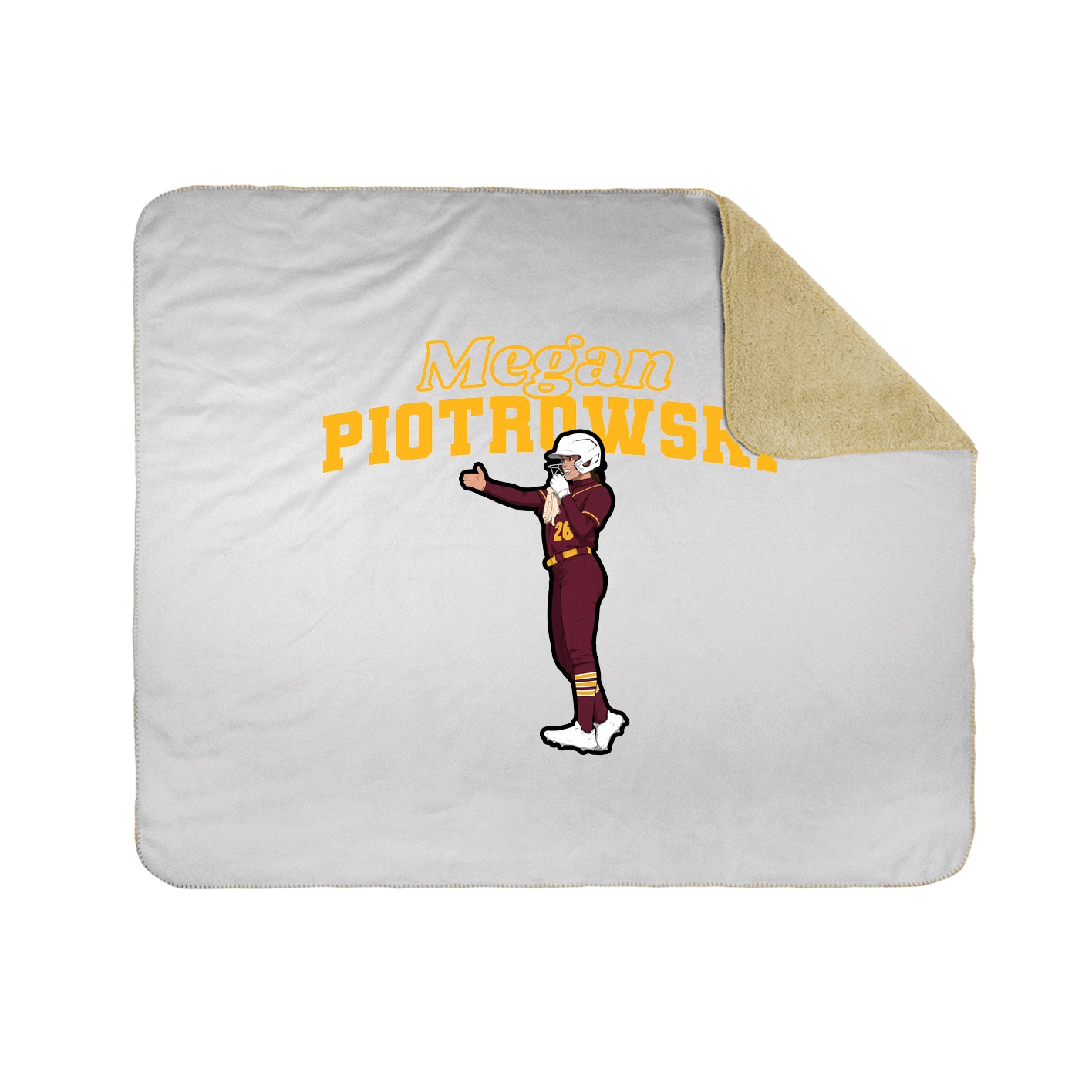 Throw Blanket — Name Arch in White