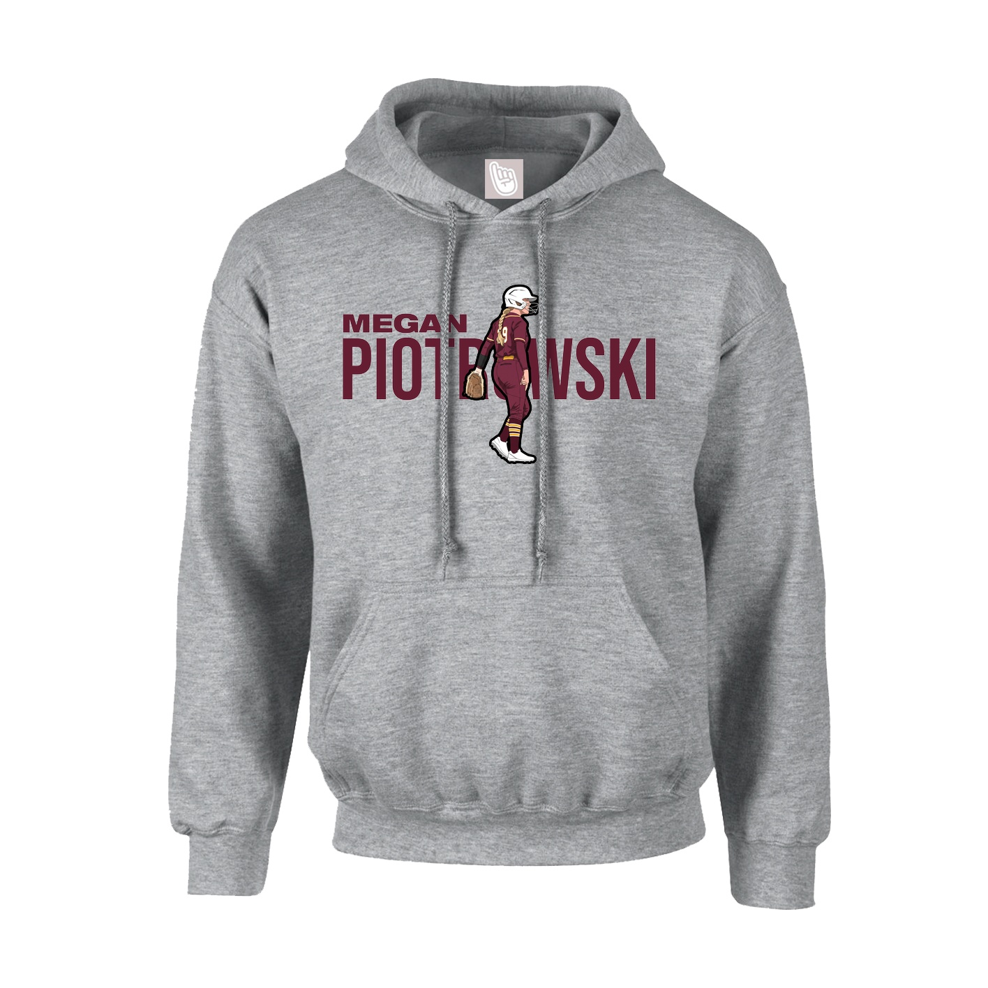 Youth Hoodie — Player Name in Grey