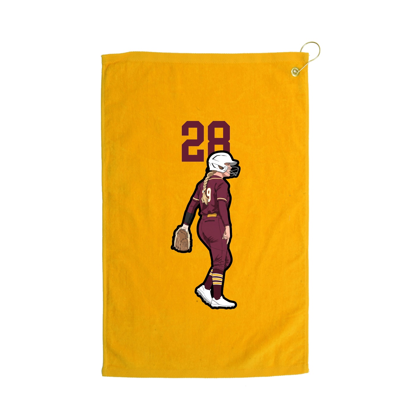 Golf Towel — Number Top in Gold