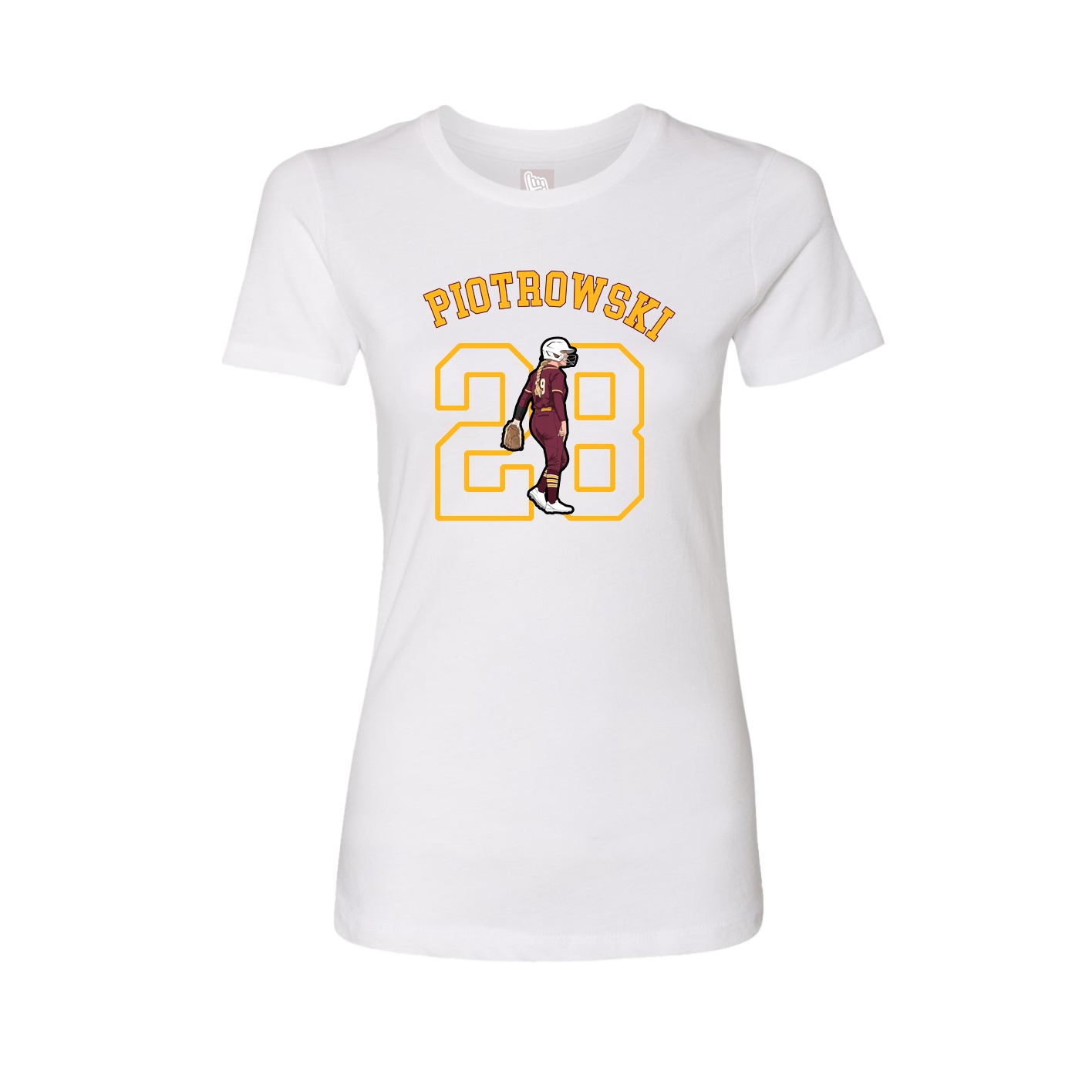Fitted Women's Tee — Shirsey Arch in White