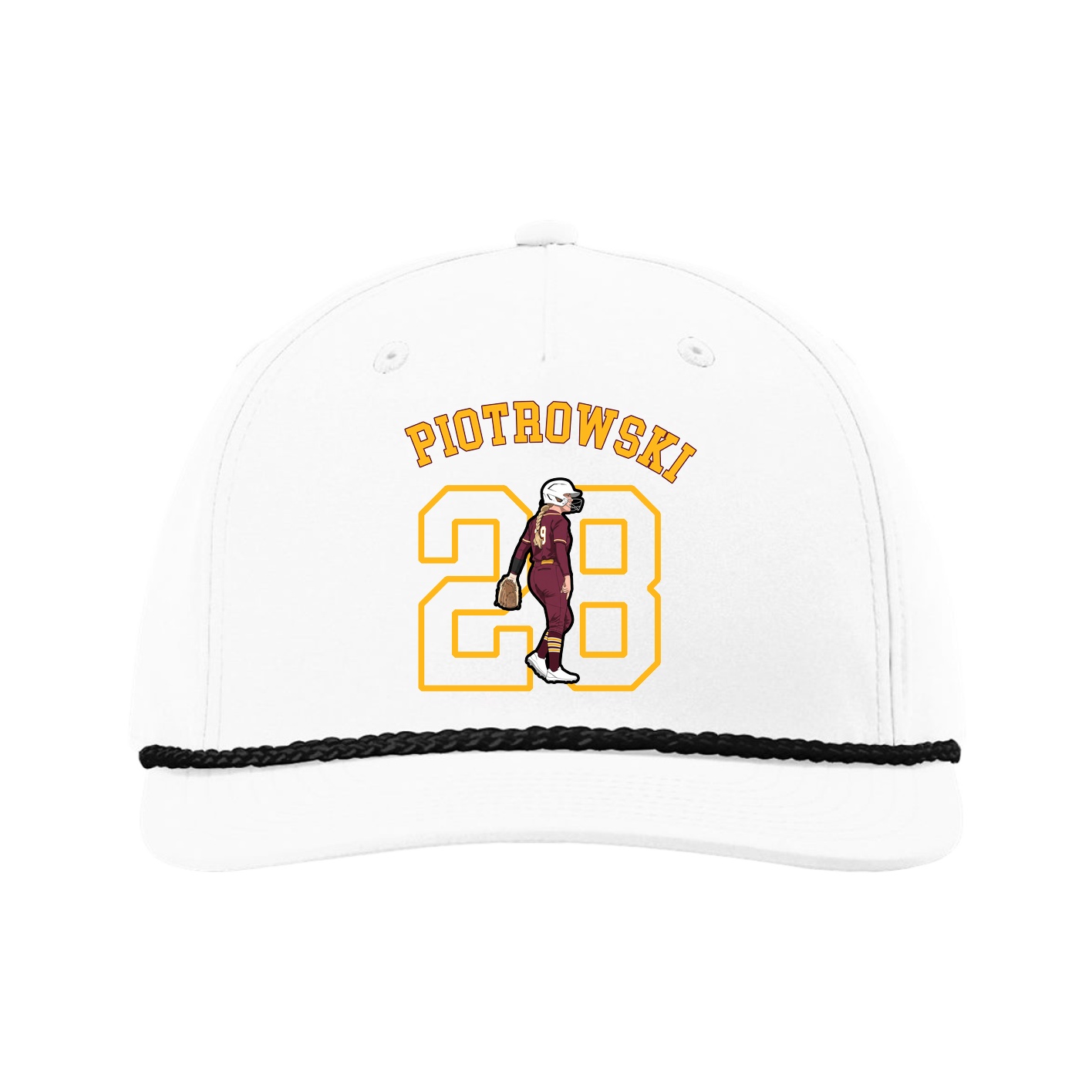 Five-Panel Classic Rope Cap — Shirsey Arch in White