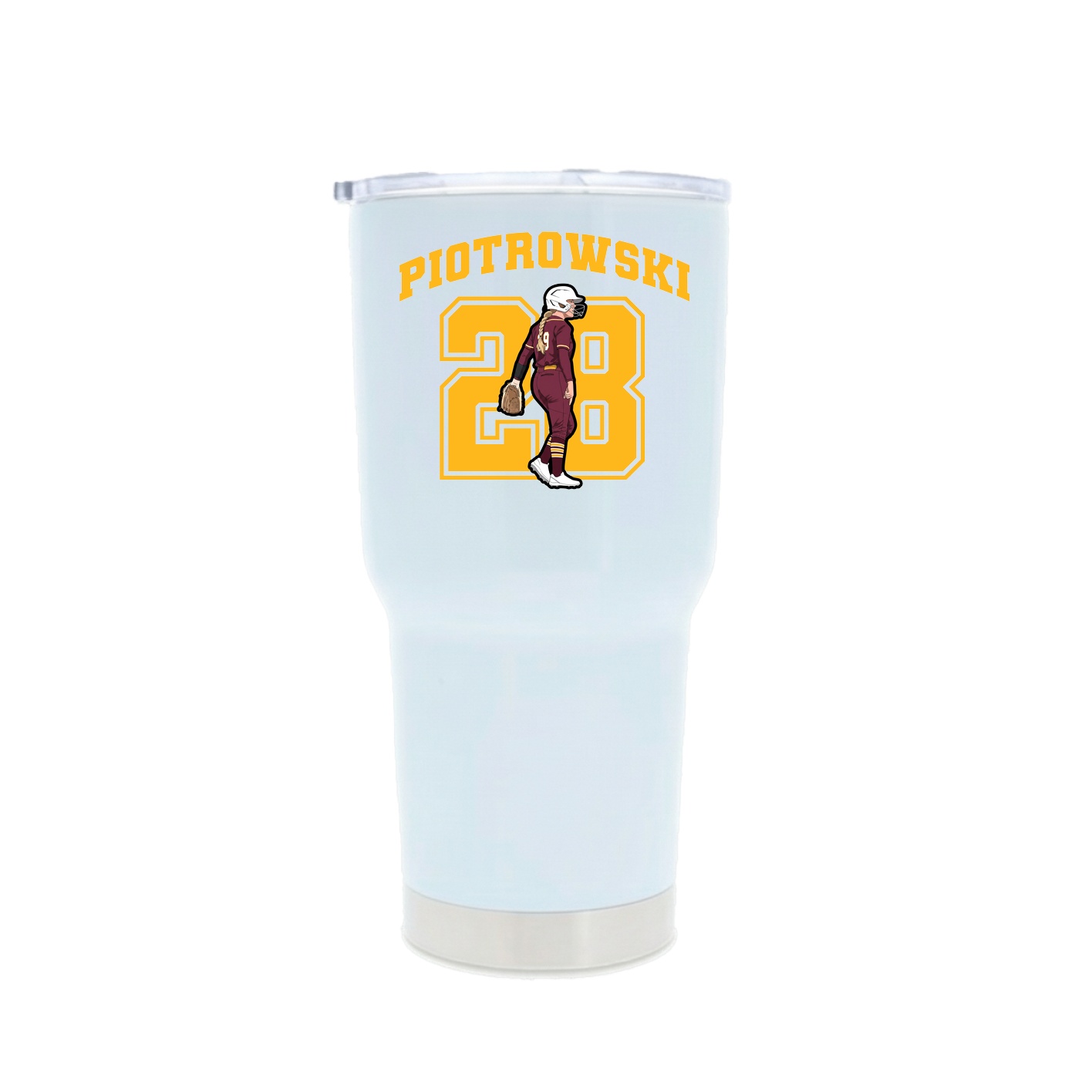 30oz Stainless Steel Tumbler — Number in White