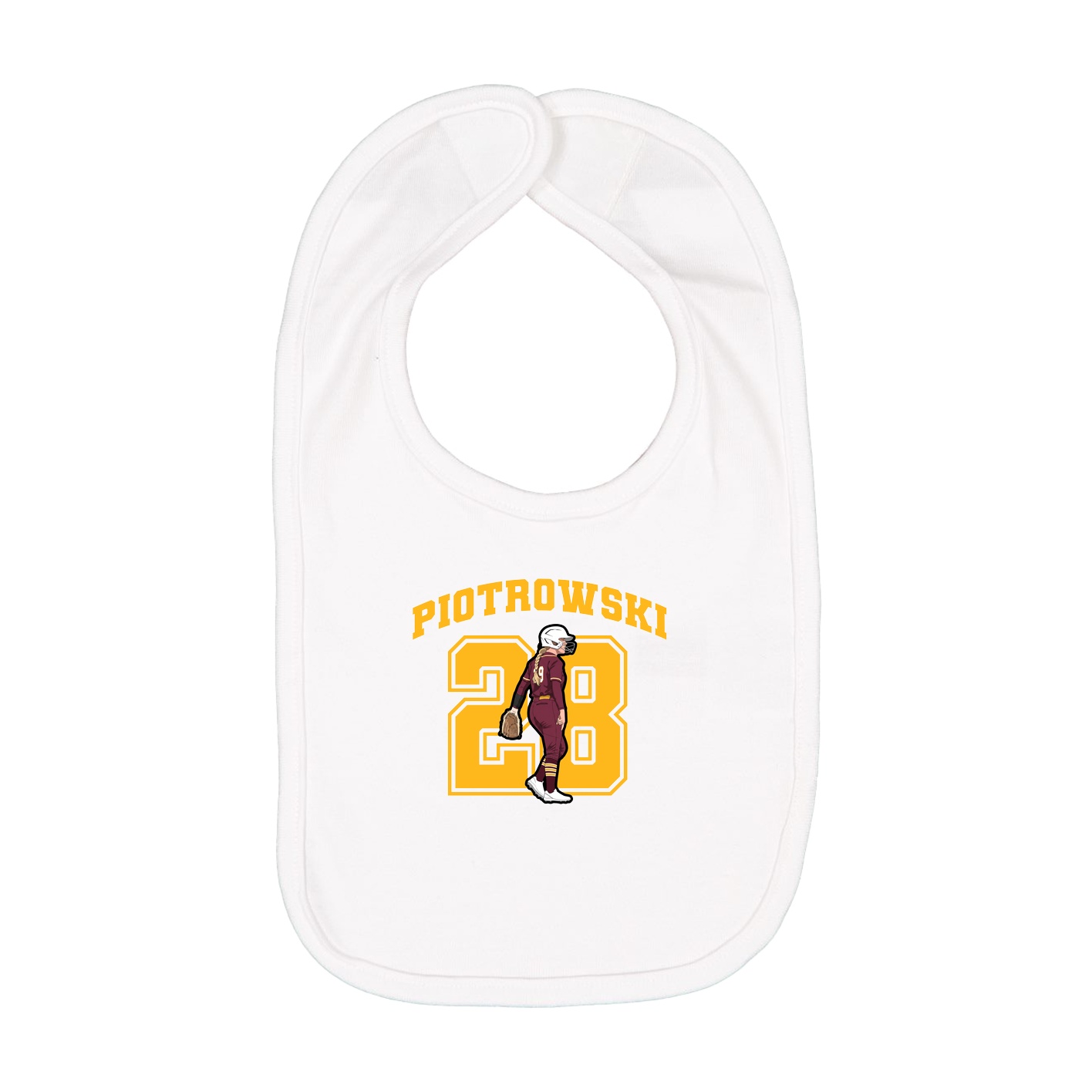Infant Bib — Number in White
