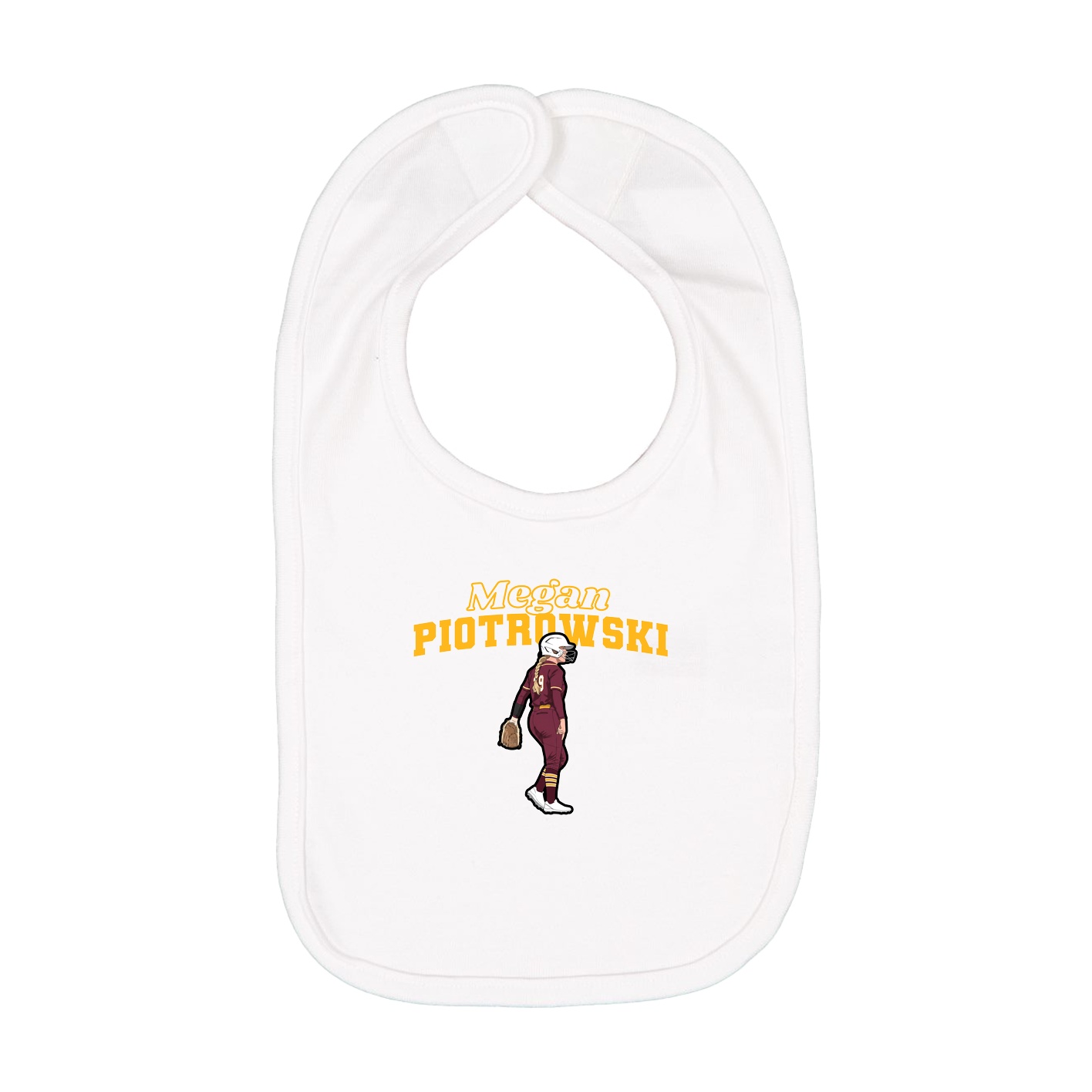 Infant Bib — Name Arch in White
