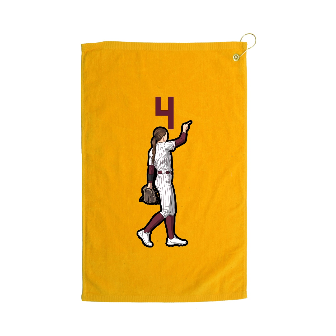 Golf Towel — Number Top in Gold
