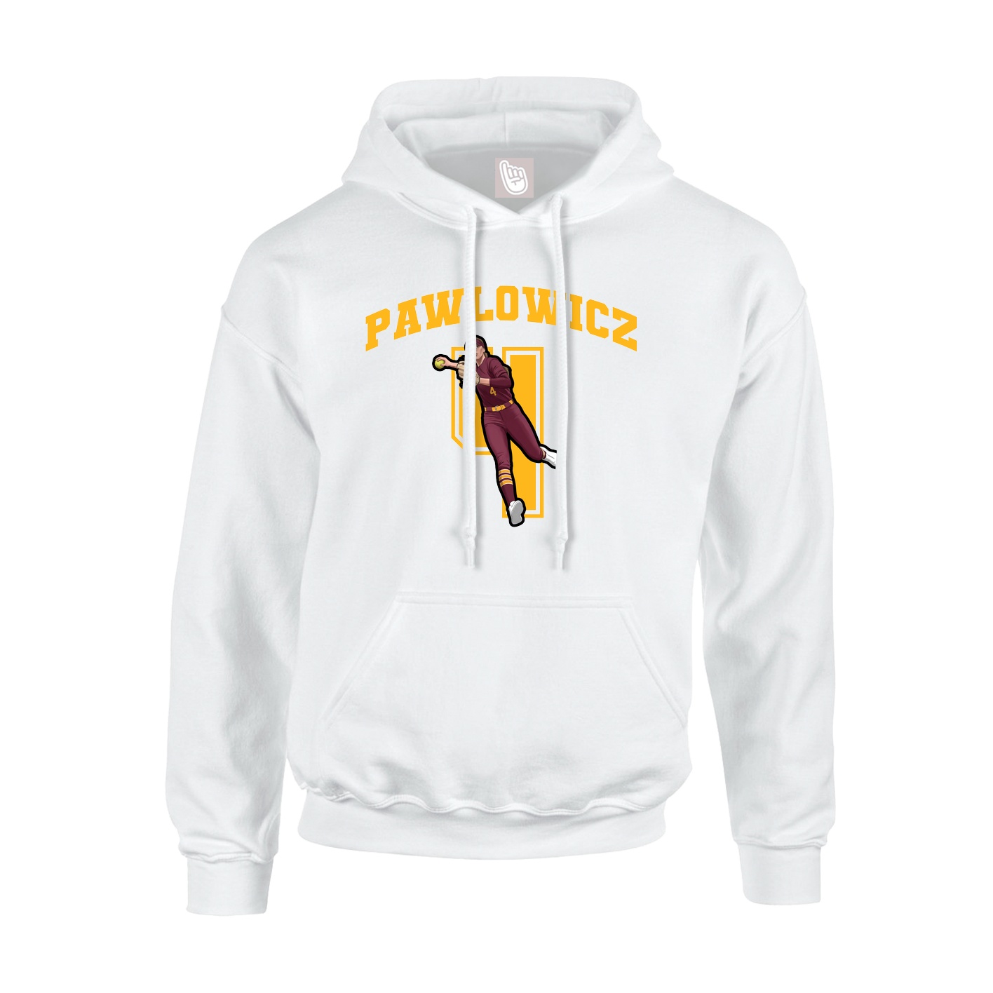 Youth Hoodie — Number in White