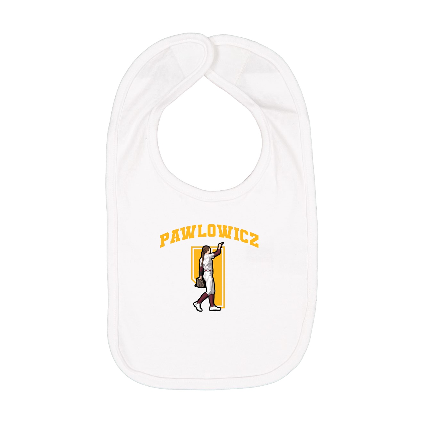 Infant Bib — Number in White