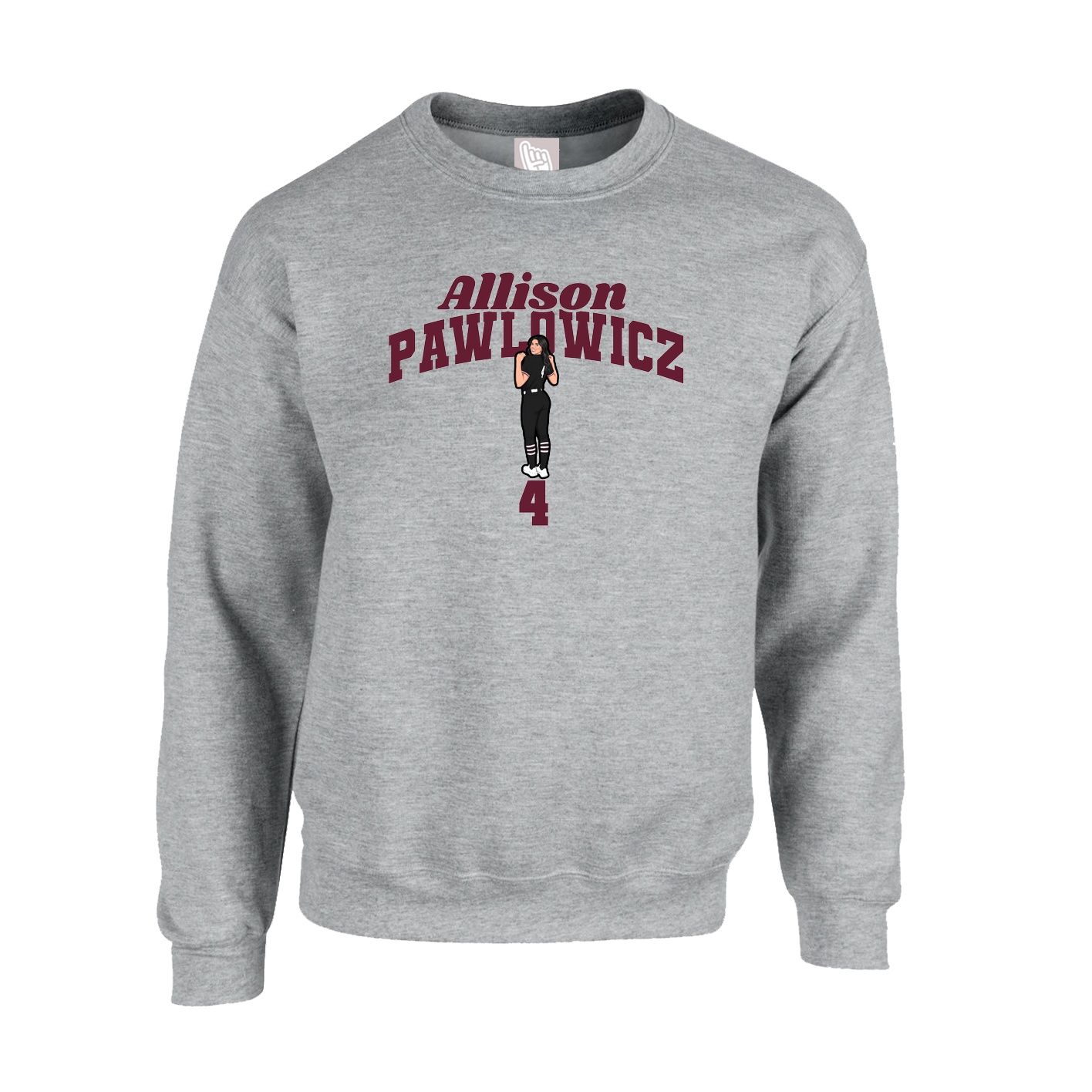 Fleece Crew — Signature Arch in Grey