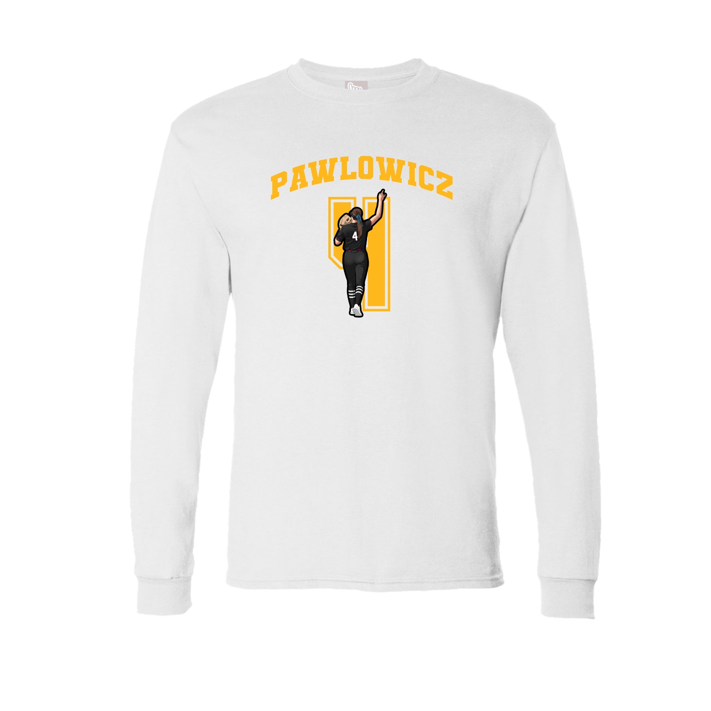 Long Sleeve Tee — Number in White