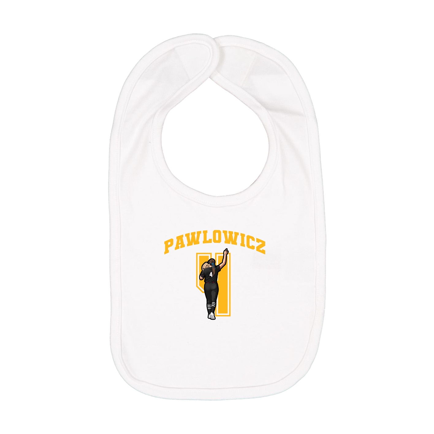 Infant Bib — Number in White