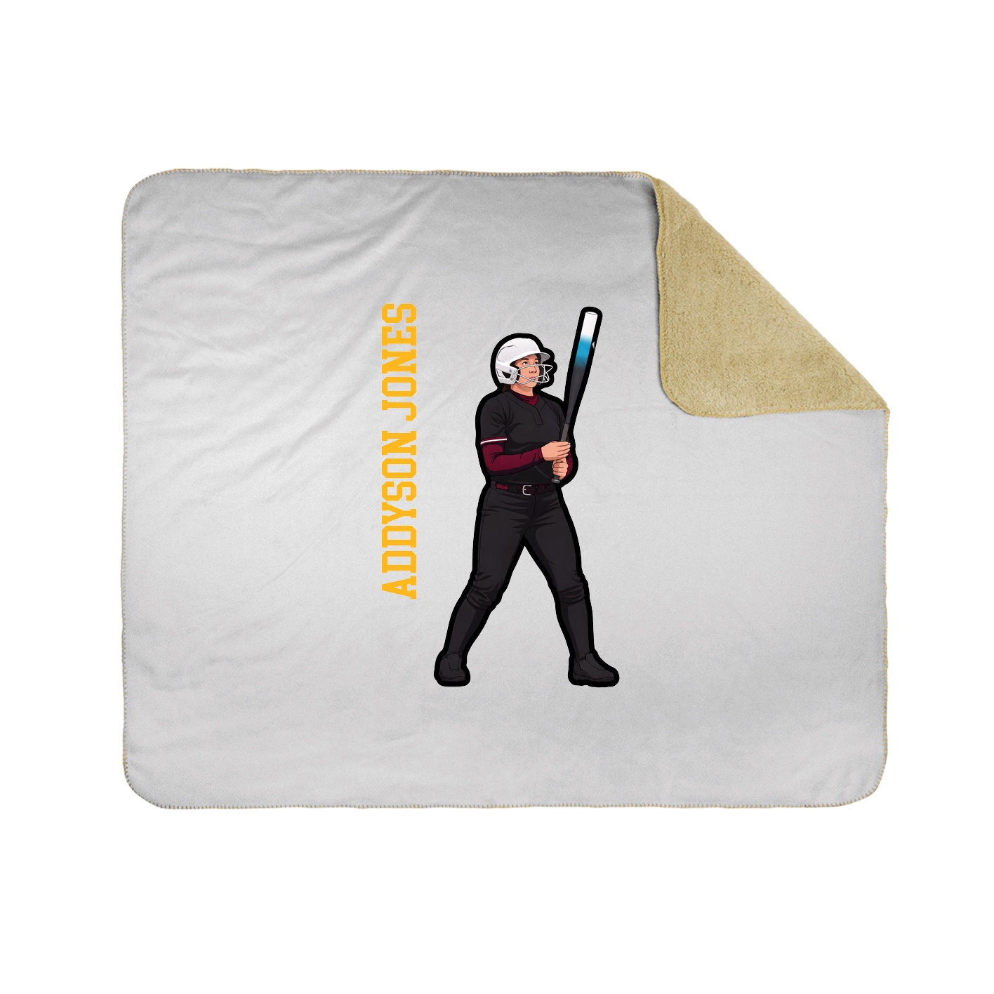 Throw Blanket — Name Vertical in White