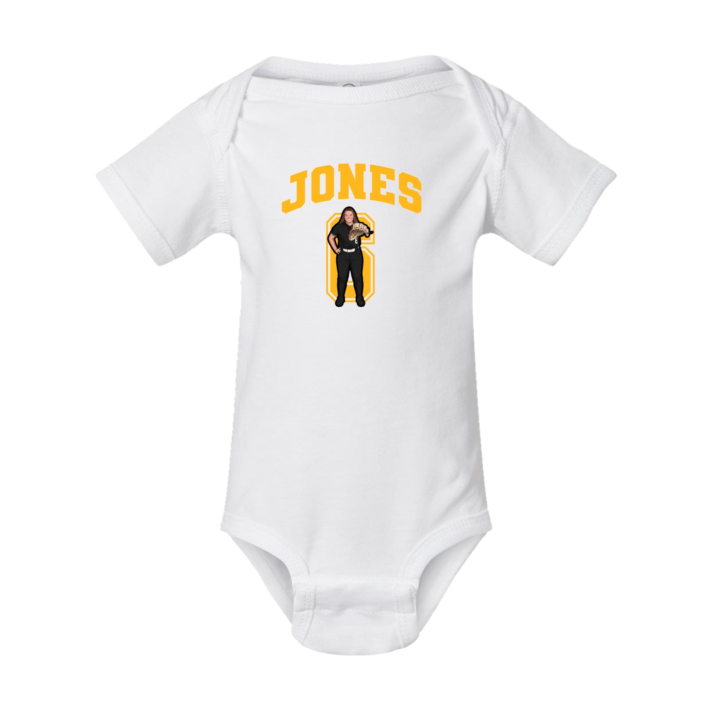 Baby Onesie — Number in White