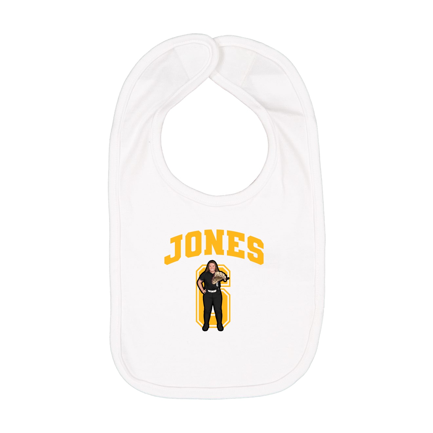 Infant Bib — Number in White
